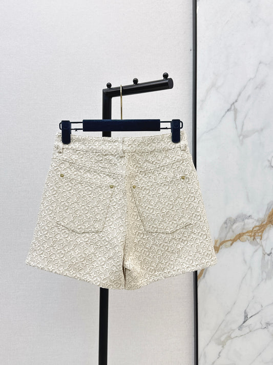 26SS NEW MONOGRAM jacquard logo denim shorts