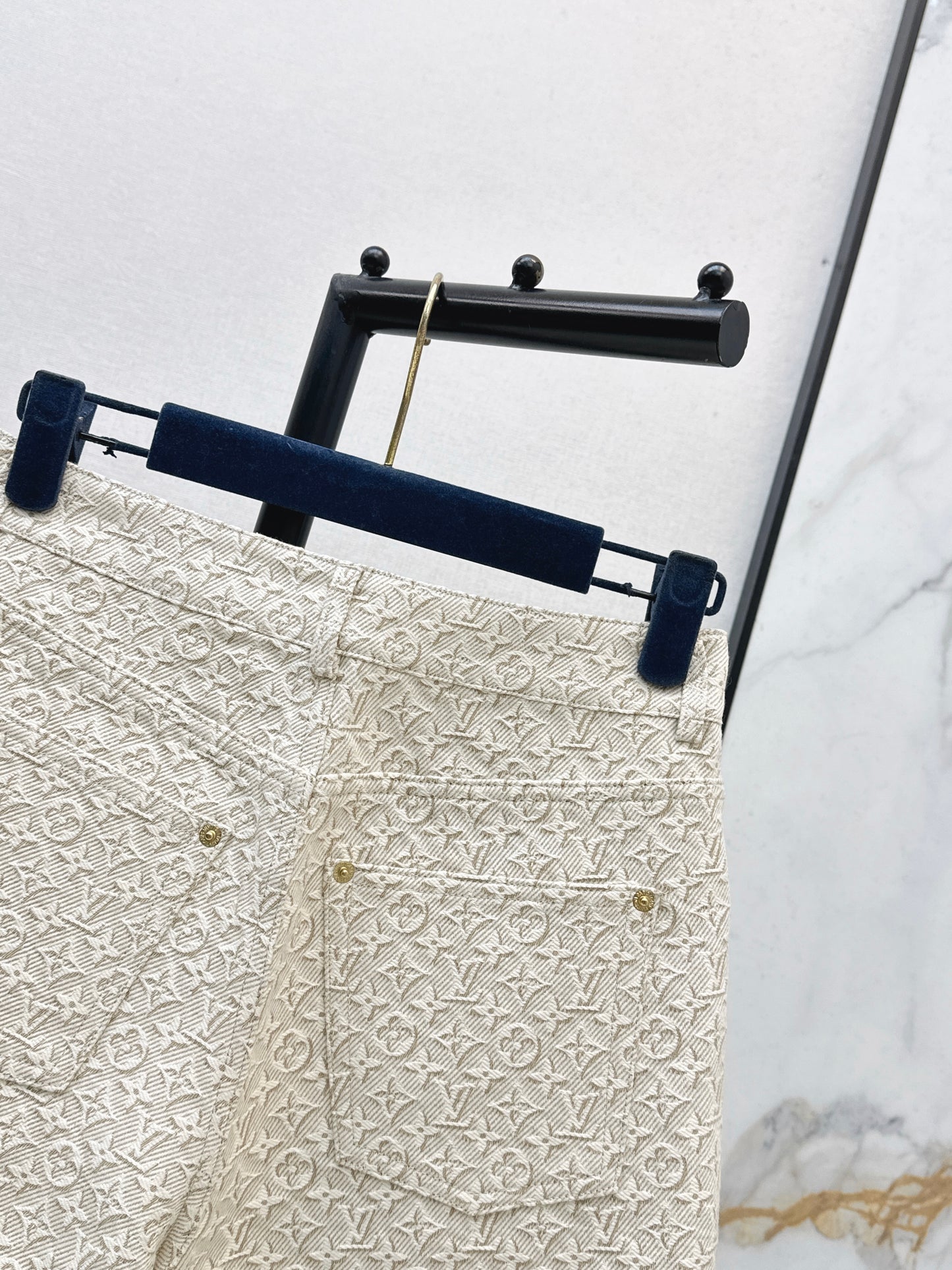 26SS NEW MONOGRAM jacquard logo denim shorts