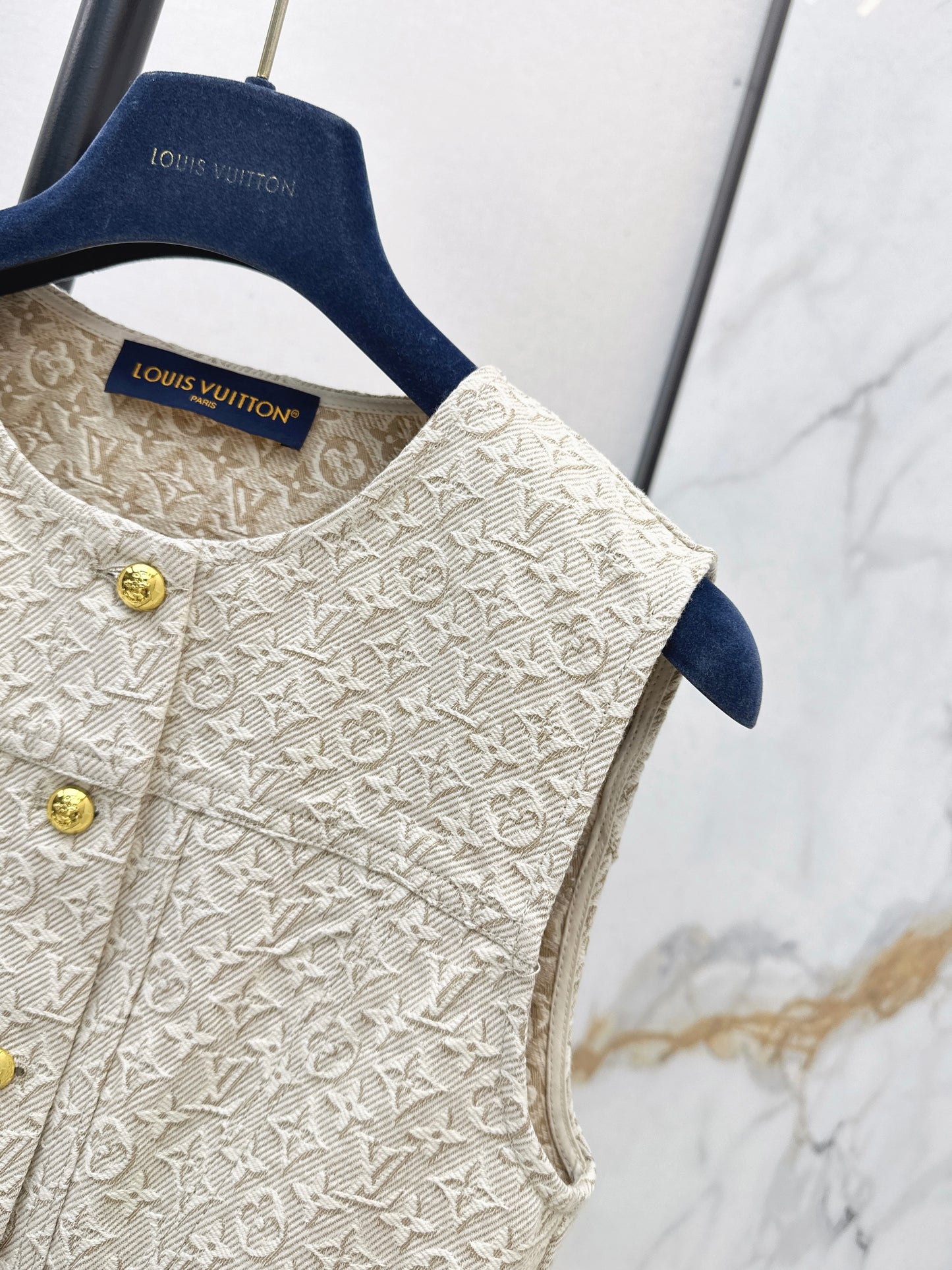 26SS NEW MONOGRAM jacquard logo denim vest dress