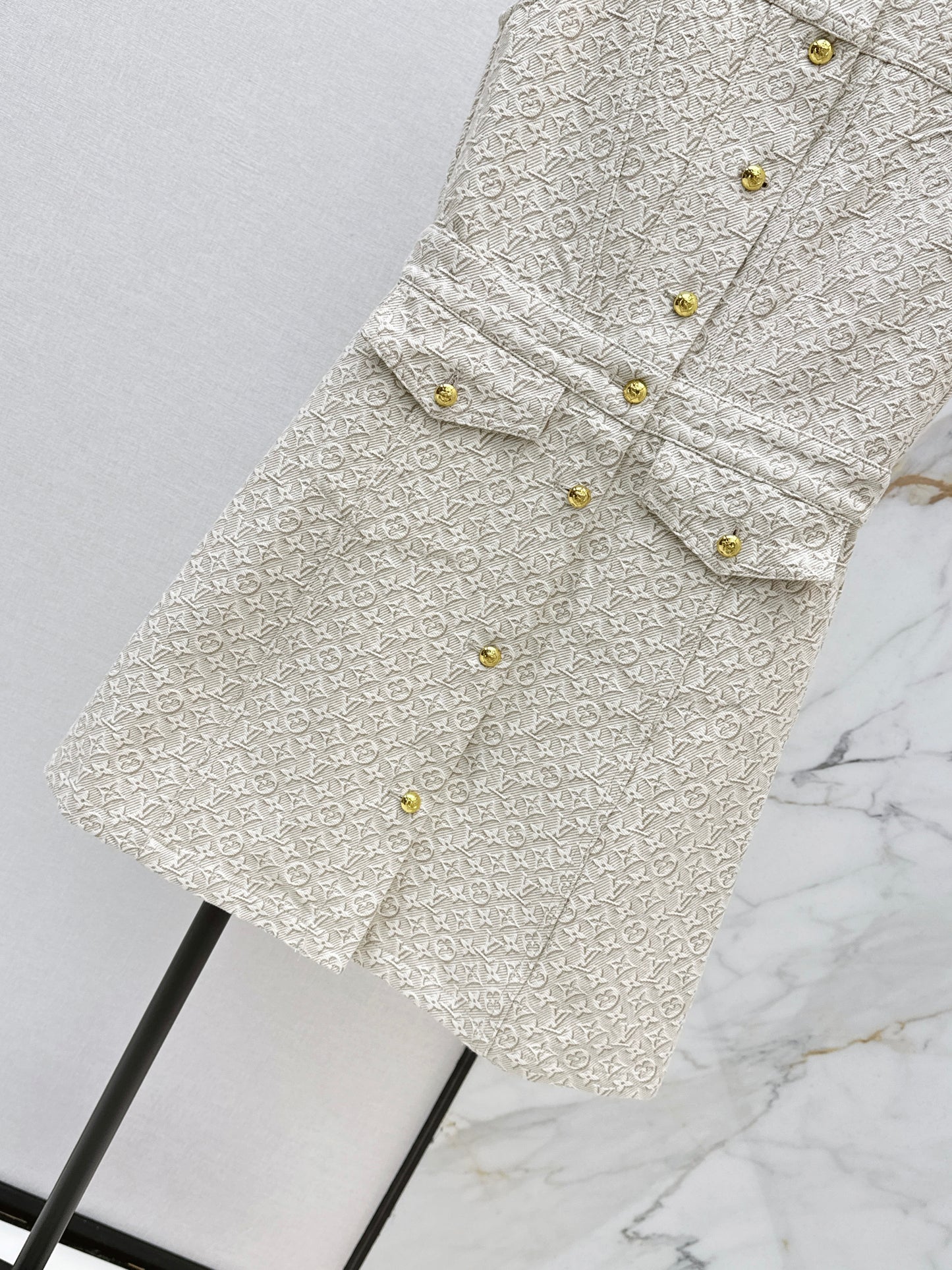 26SS NEW MONOGRAM jacquard logo denim vest dress