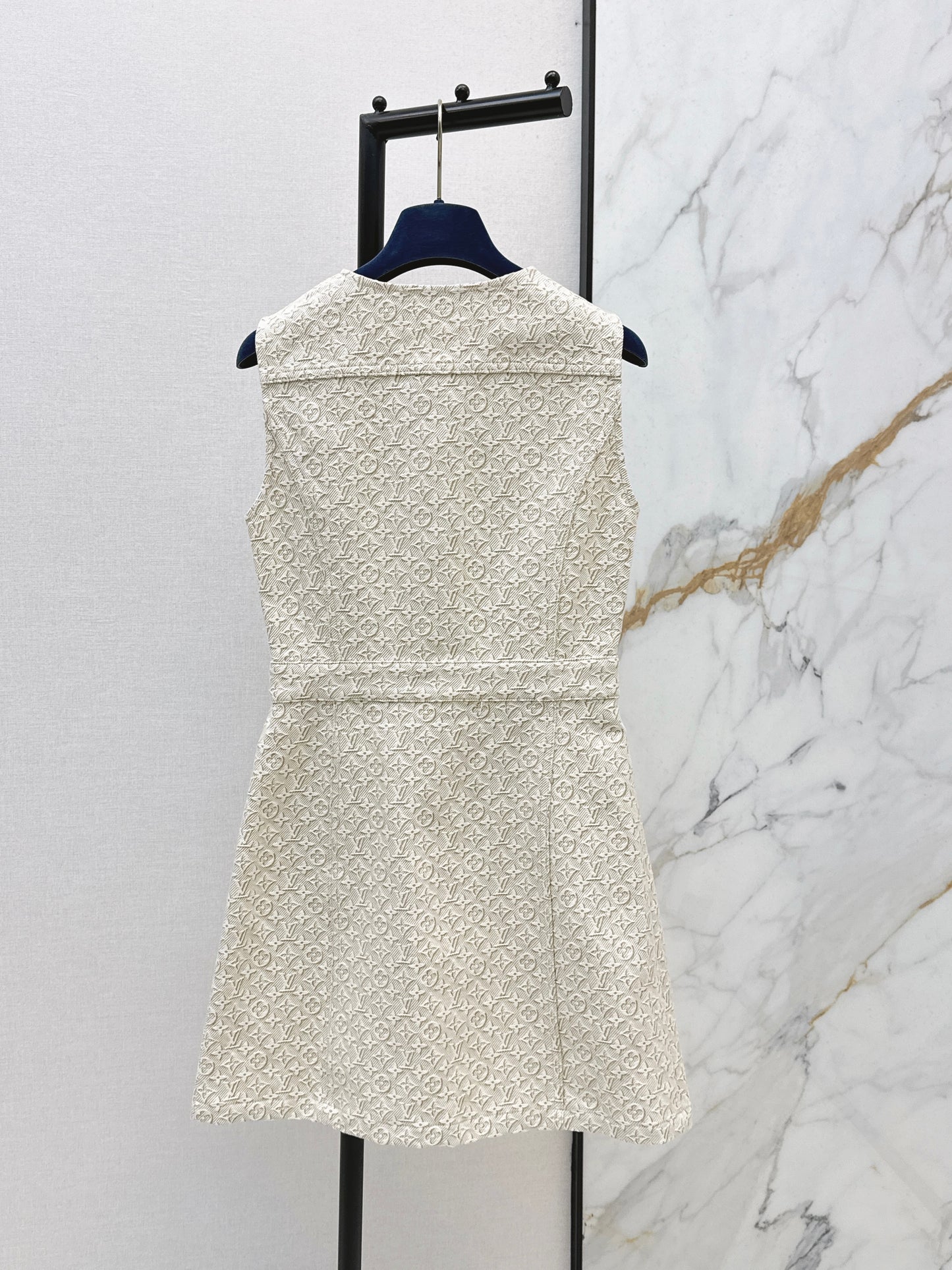 26SS NEW MONOGRAM jacquard logo denim vest dress