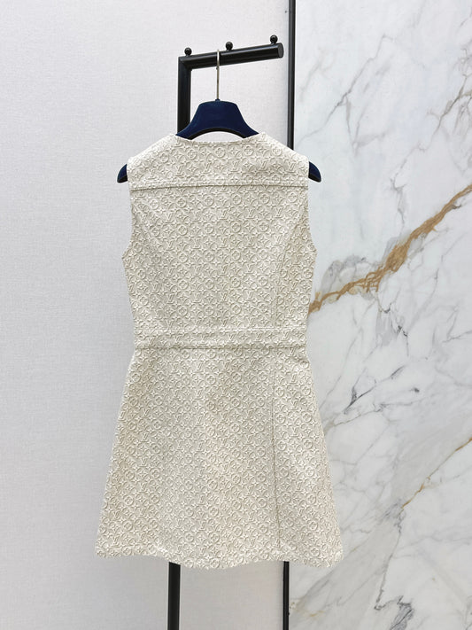 26SS NEW MONOGRAM jacquard logo denim vest dress