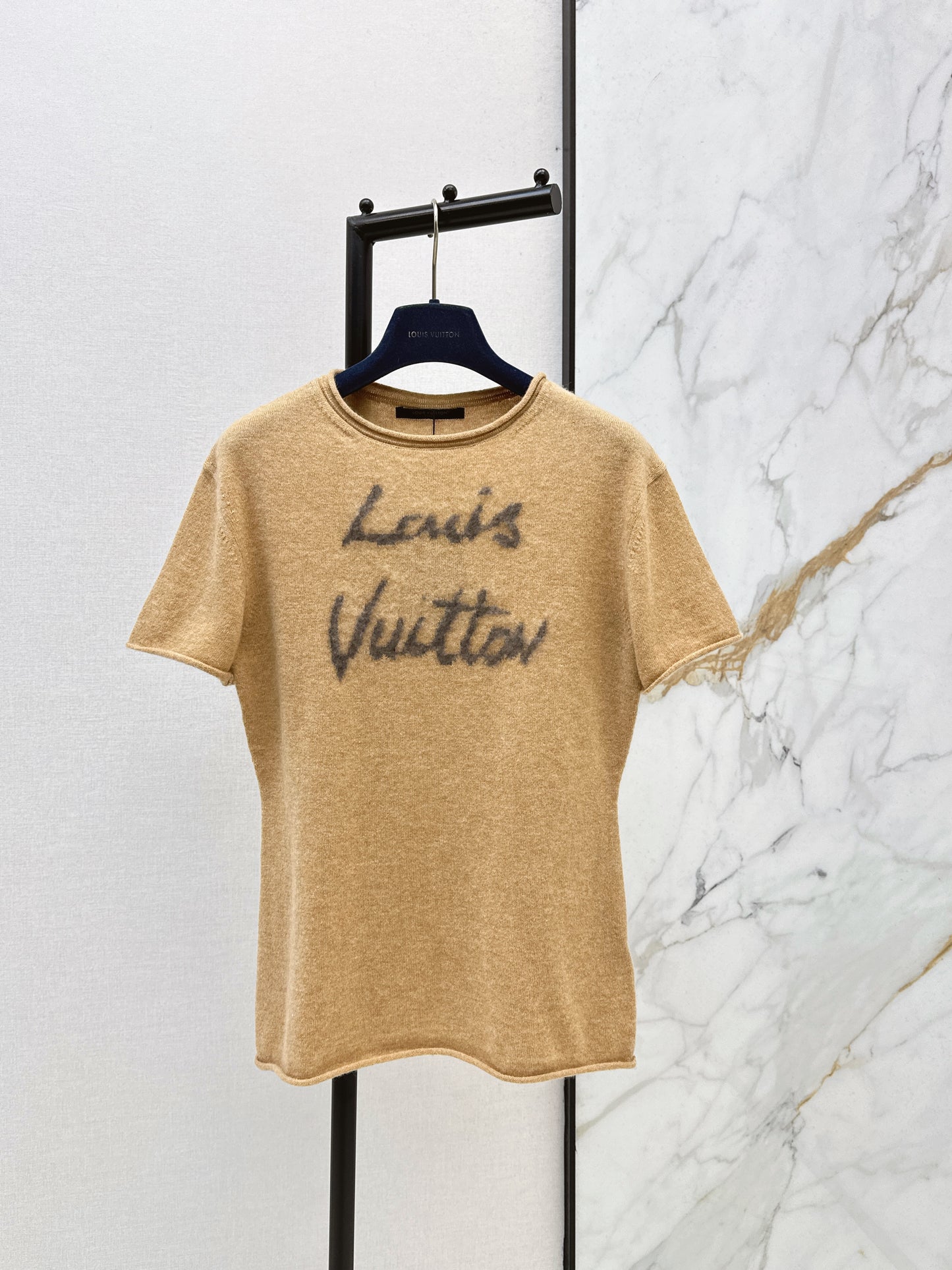26SS NEW Camel letter short-sleeved sweater