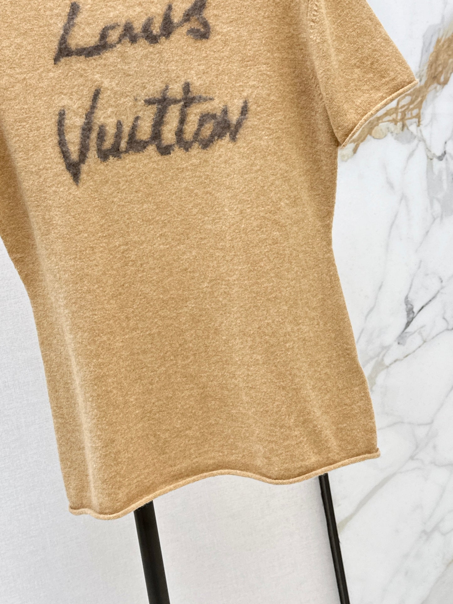 26SS NEW Camel letter short-sleeved sweater