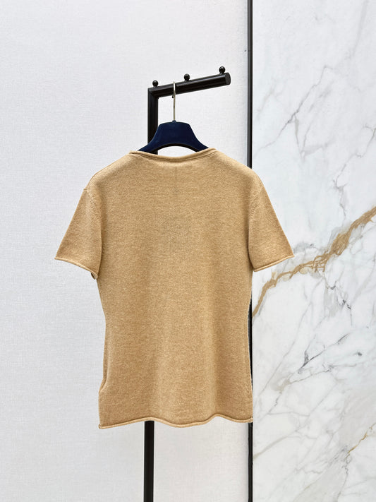 26SS NEW Camel letter short-sleeved sweater