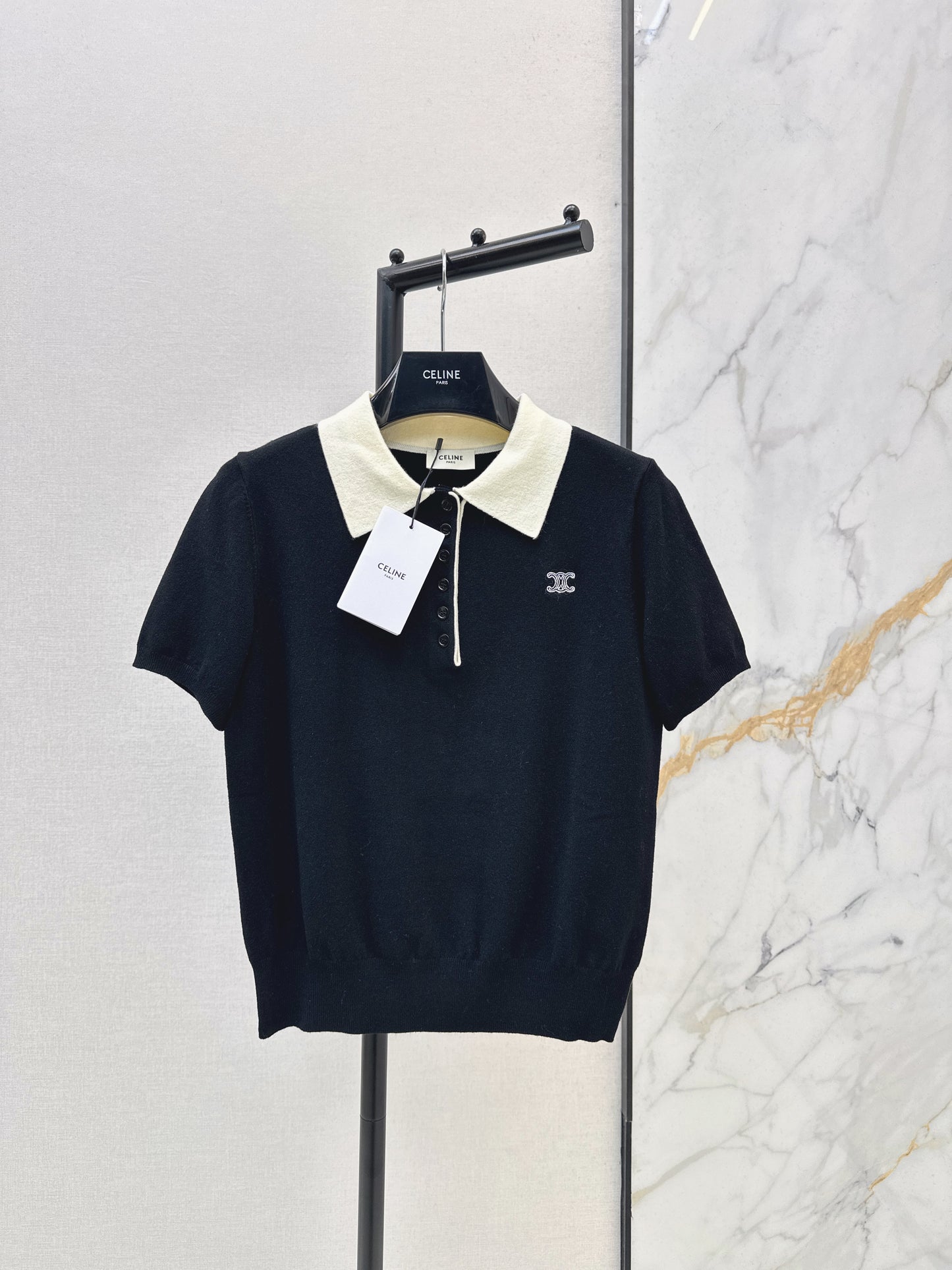 26SS NEW Contrast collar polo short-sleeved top