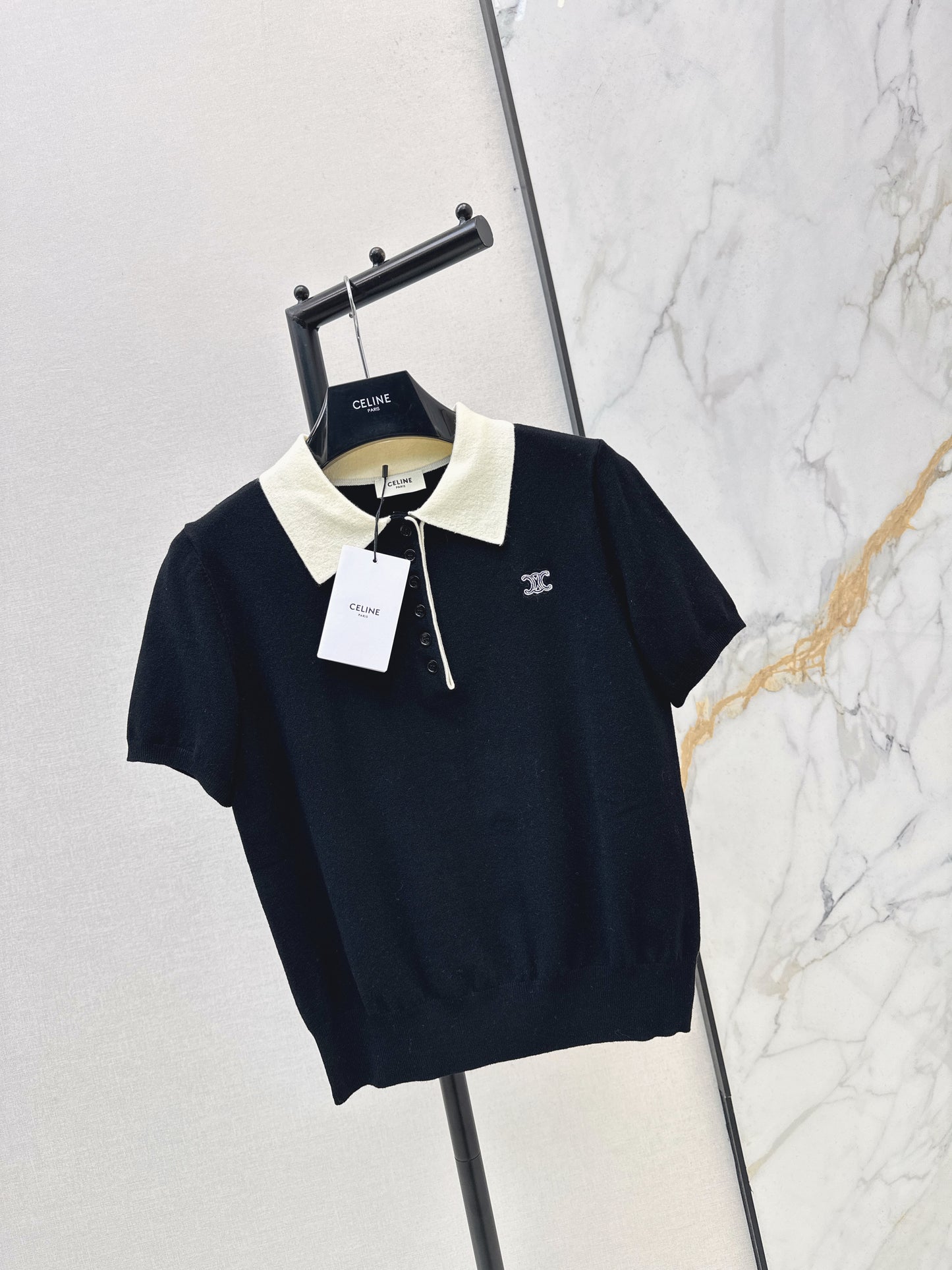 26SS NEW Contrast collar polo short-sleeved top