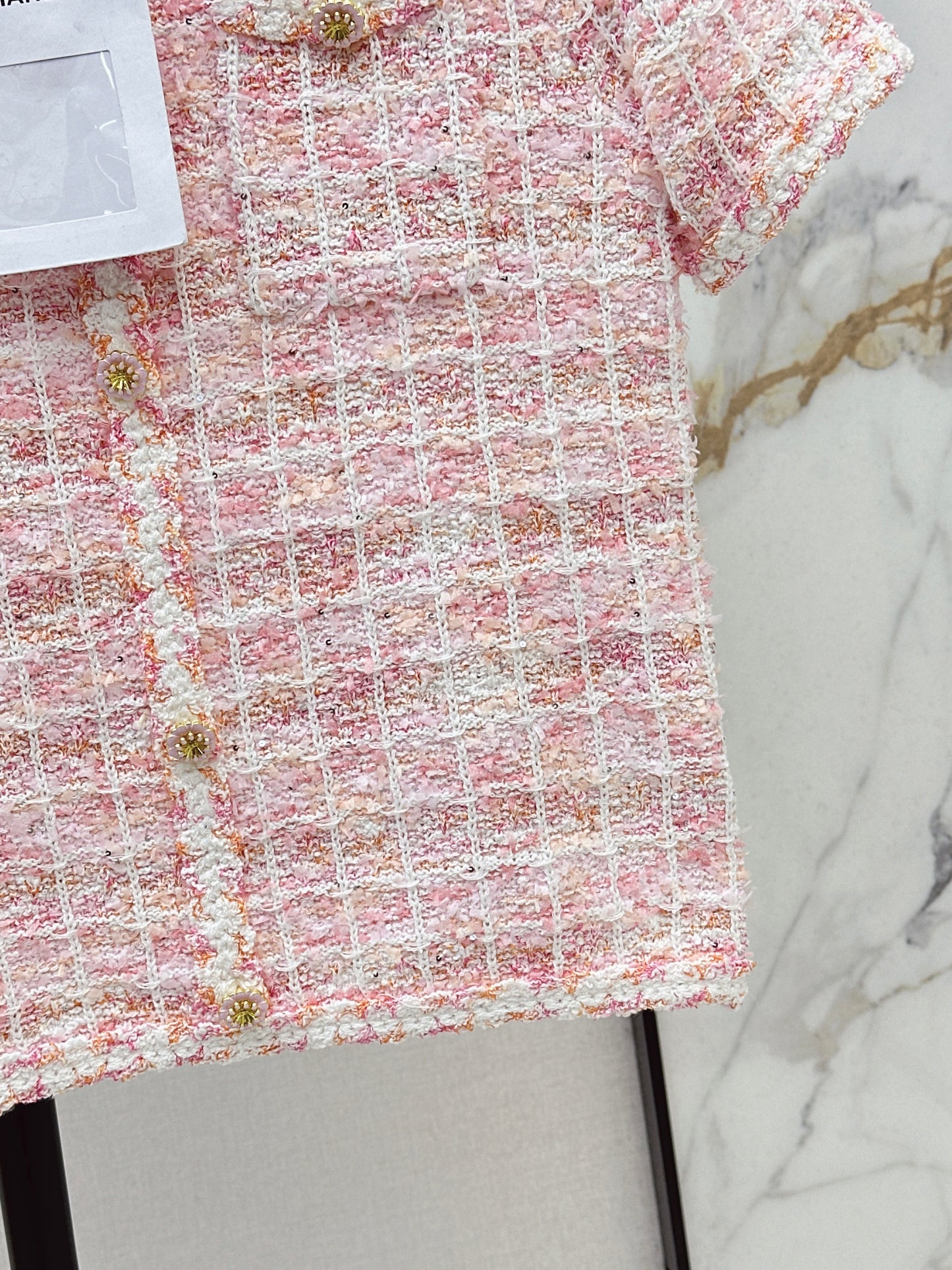 26SS NEU Promis tragen Dopamin-Strick-Kurzarmshirts