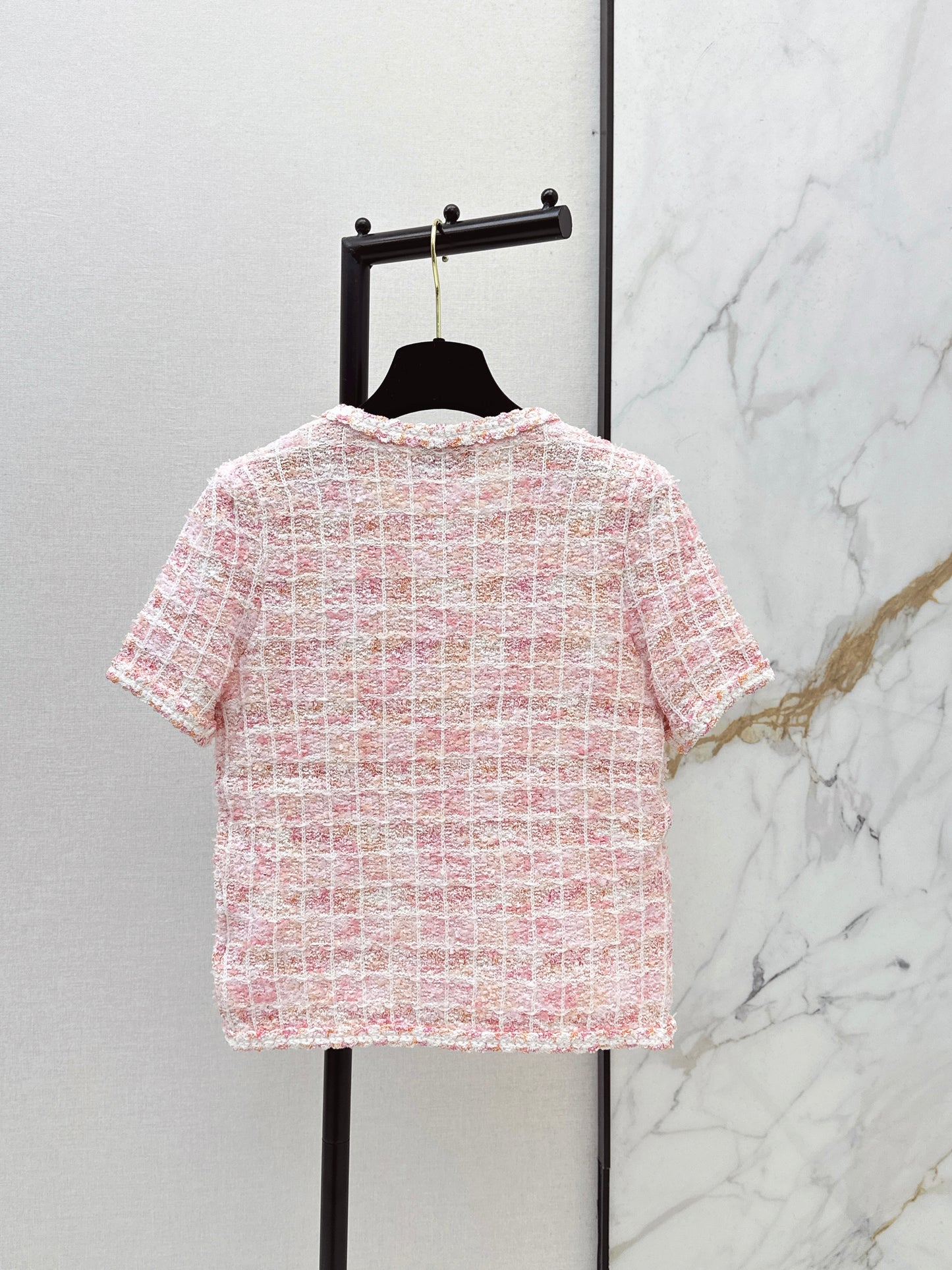 26SS NEU Promis tragen Dopamin-Strick-Kurzarmshirts