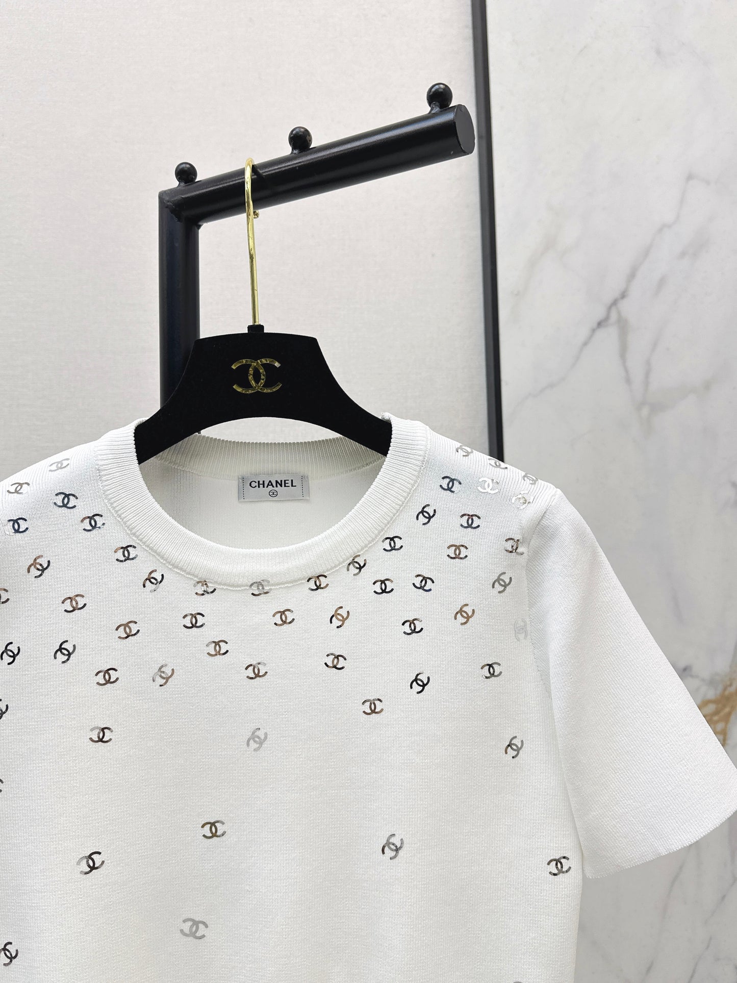 26SS NEW logo hot stamping decorative knitted short sleeves