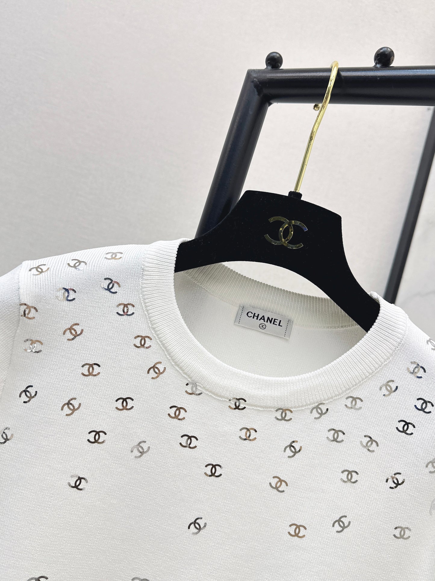 26SS NEW logo hot stamping decorative knitted short sleeves