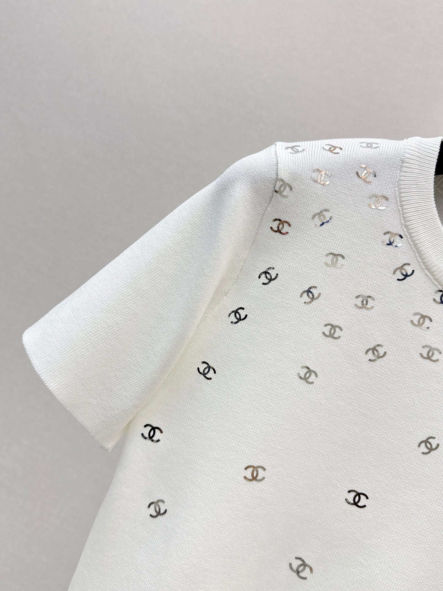 26SS NEW logo hot stamping decorative knitted short sleeves