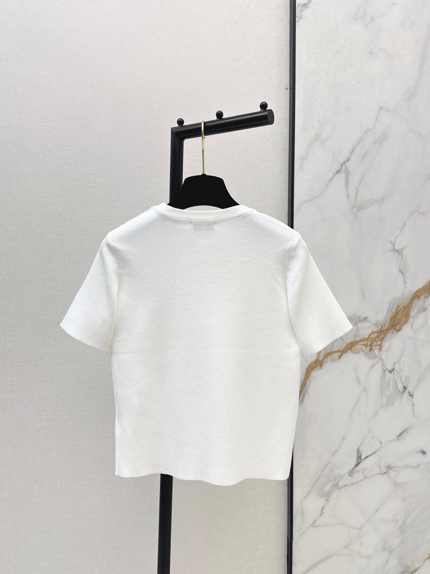 26SS NEW logo hot stamping decorative knitted short sleeves