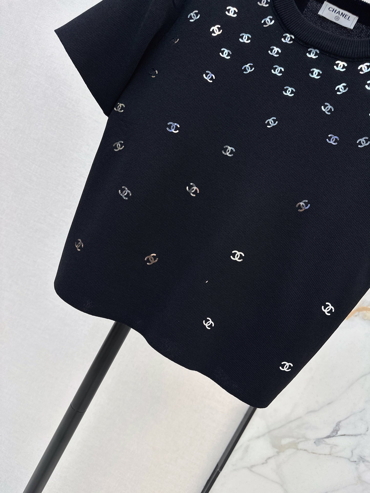 26SS NEW logo hot stamping decorative knitted short sleeves