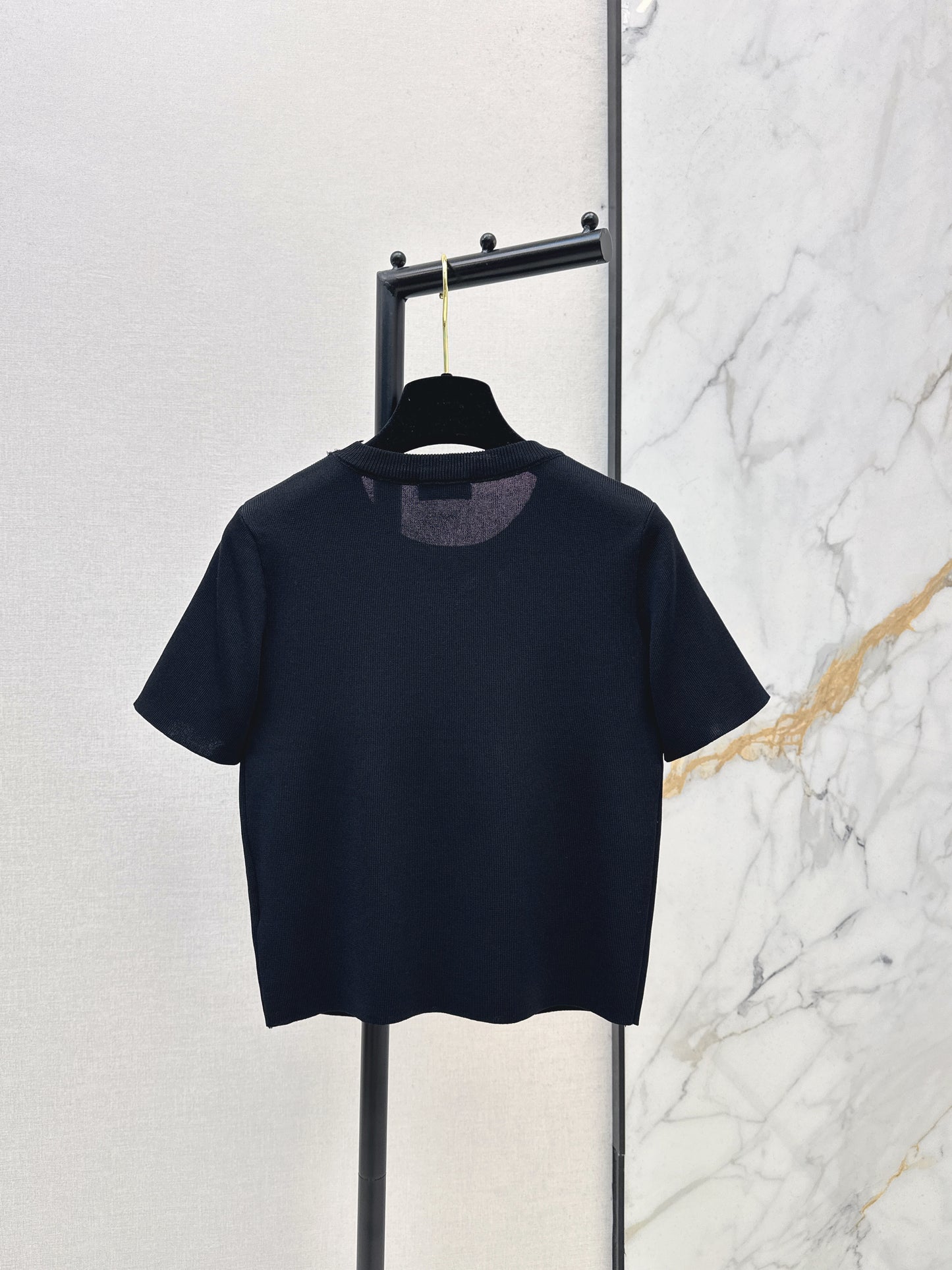 26SS NEW logo hot stamping decorative knitted short sleeves