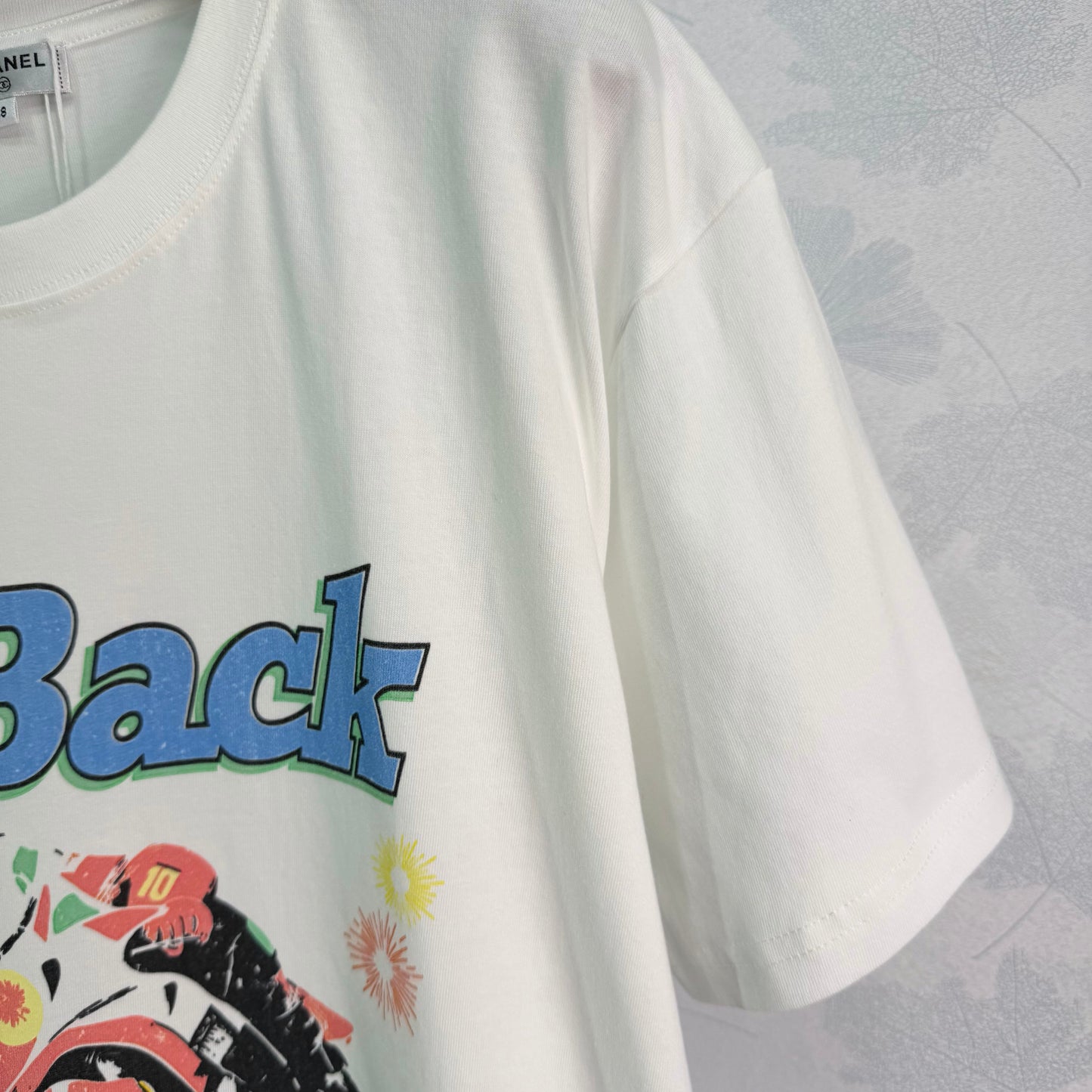 26SS NEUES blaues Motorrad-T-Shirt mit „Back“-Print
