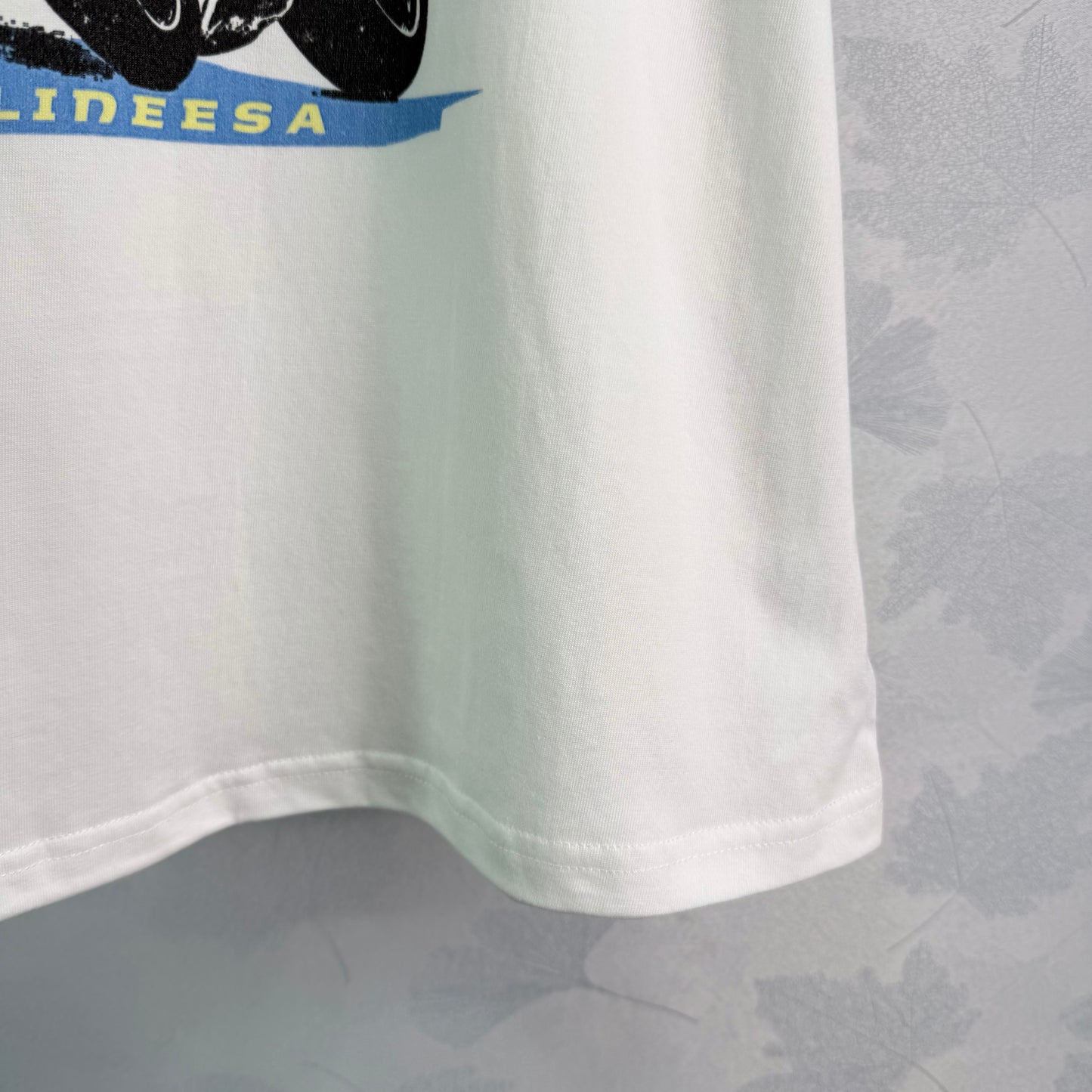 26SS NEUES blaues Motorrad-T-Shirt mit „Back“-Print
