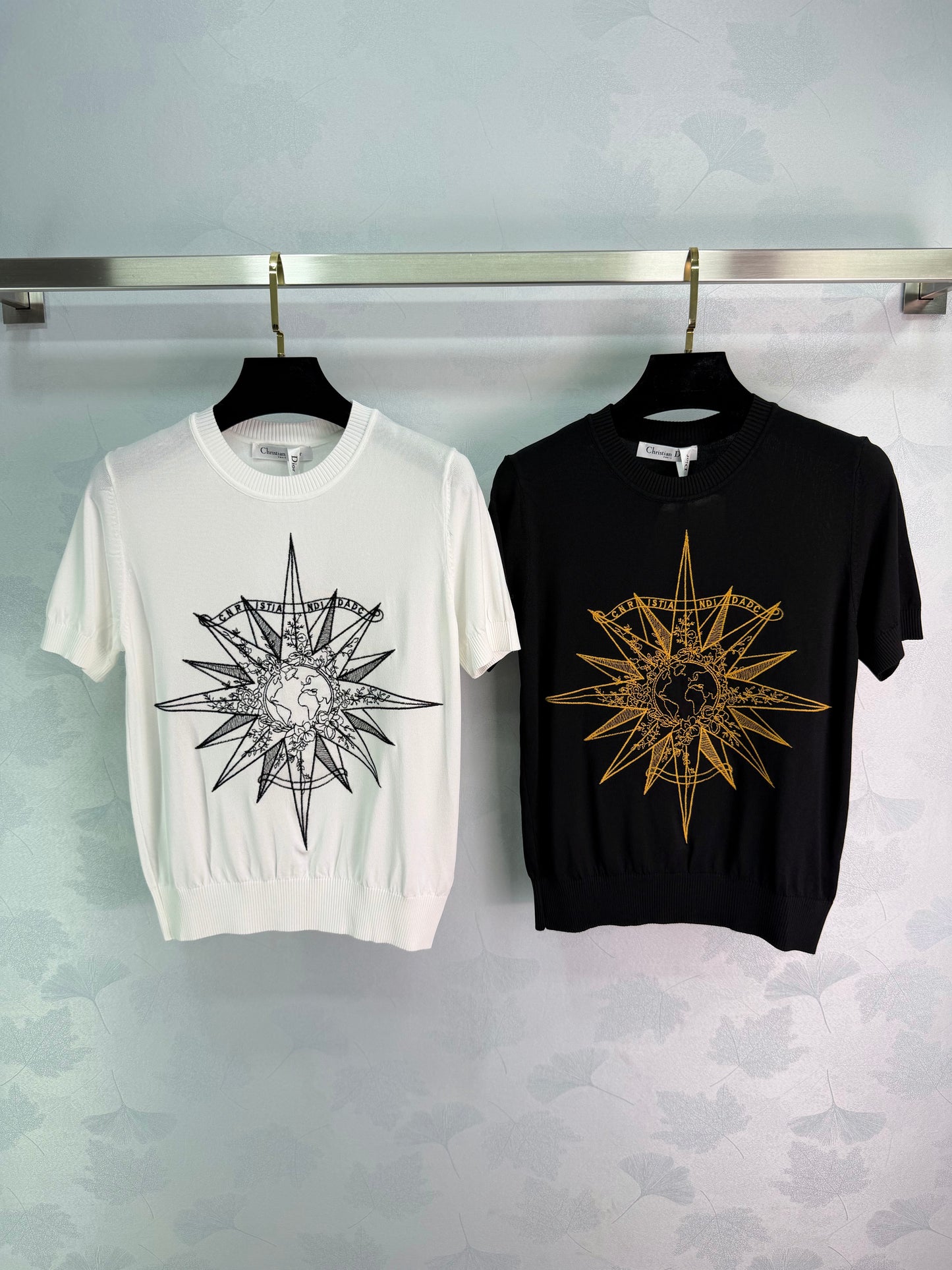 26SS NEU Sonnengöttin Besticktes Kurzarmshirt