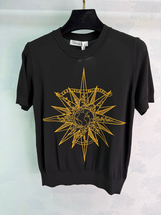 26SS NEW Sun Goddess Embroidered Short Sleeve