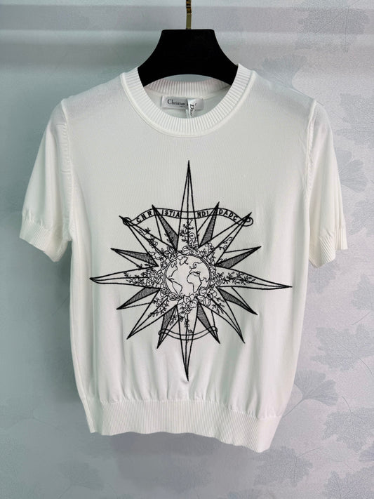 26SS NEW Sun Goddess Embroidered Short Sleeve