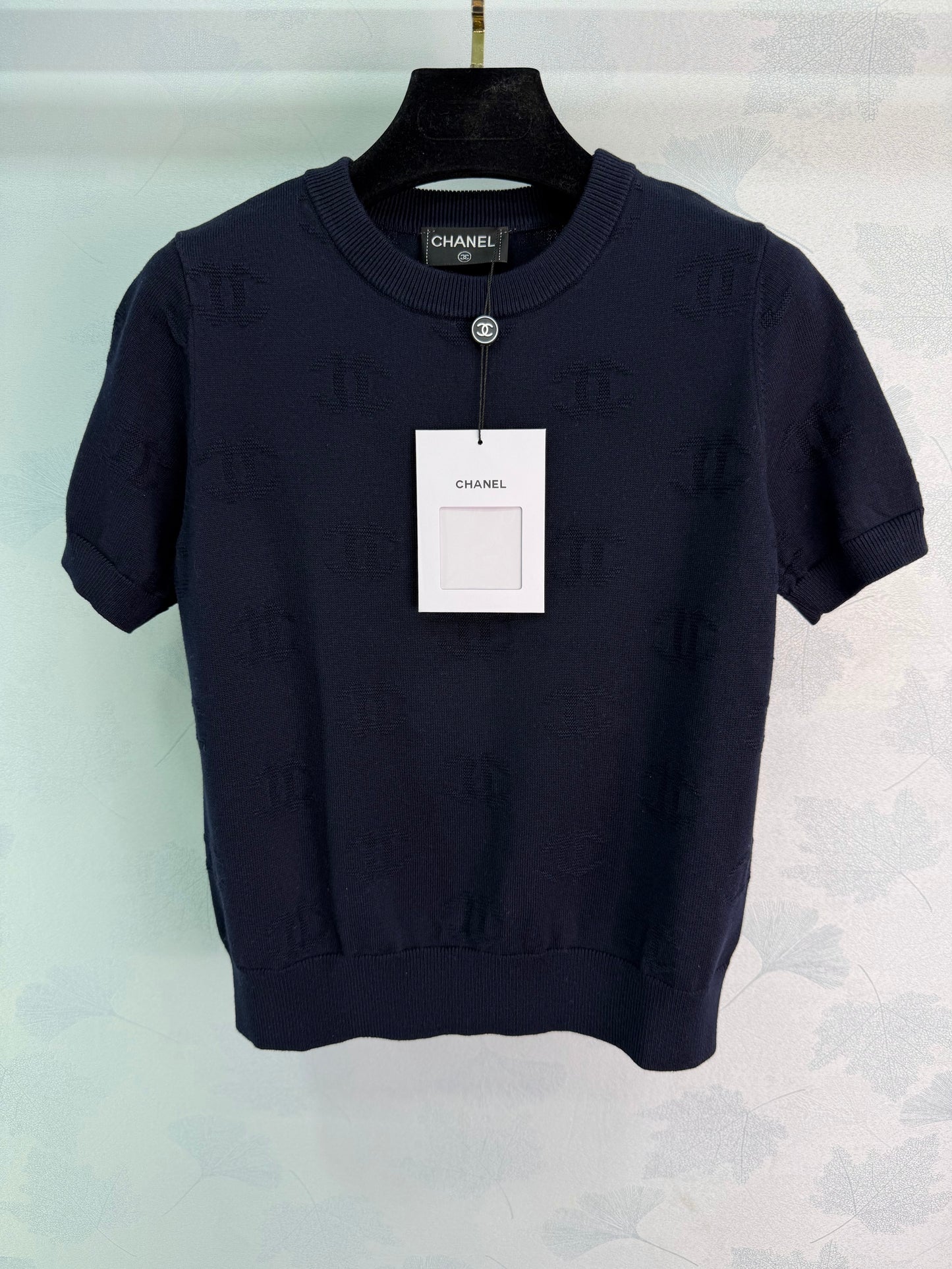 26SS NEU Jacquard gestricktes Kurzarmshirt