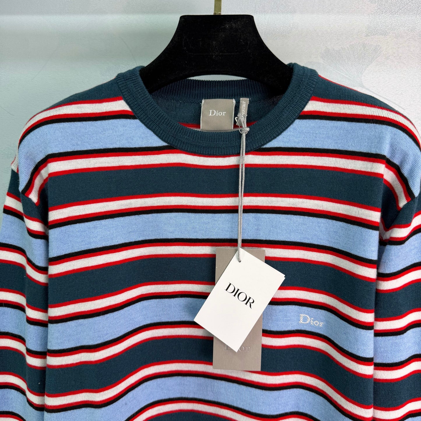 26SS NEW Blue, red and white wide striped sweater