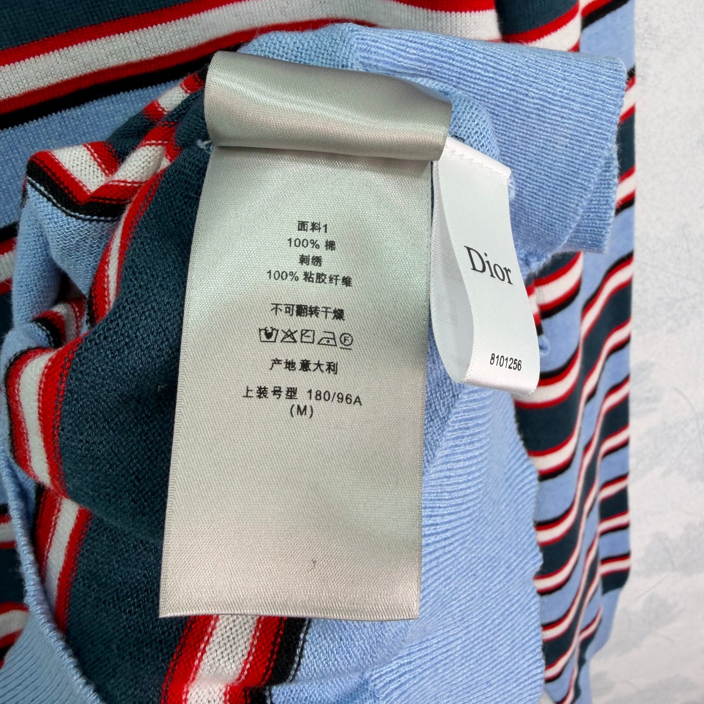 26SS NEW Blue, red and white wide striped sweater