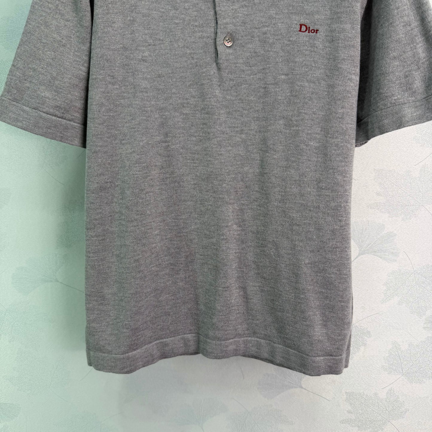 26SS NEUES Klassisches Revers Grau Kurzarm-Polohemd