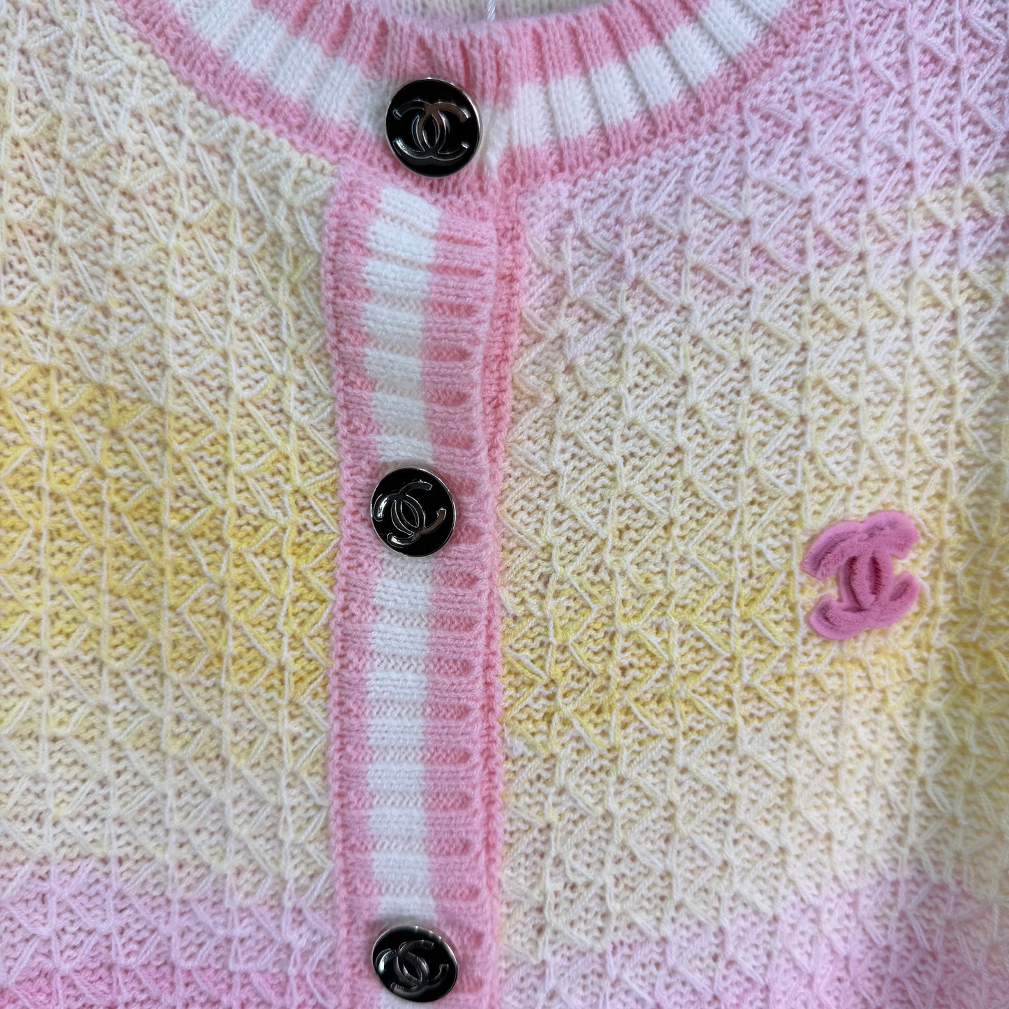 26SS NEW pink and yellow gradient knitted vest