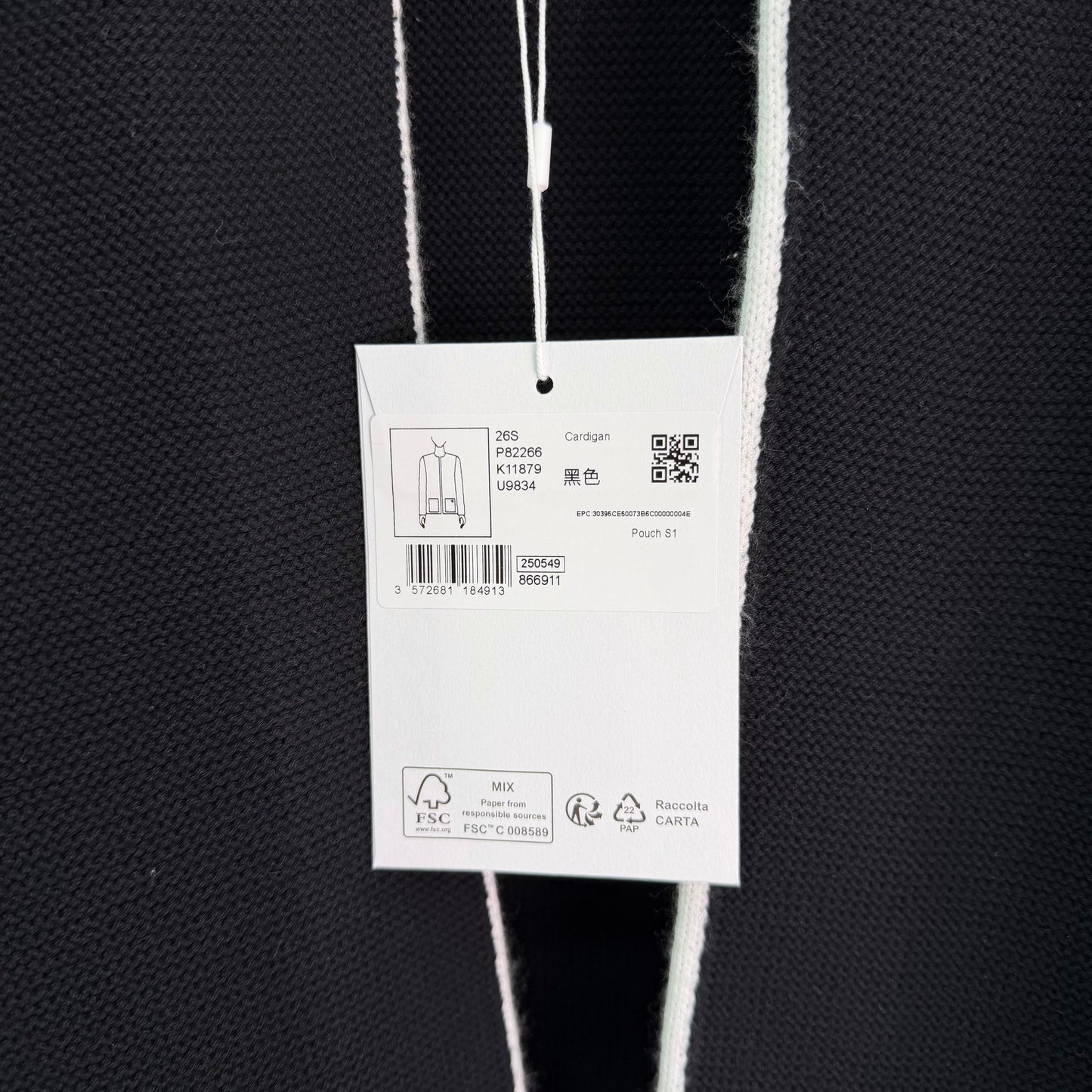 26SS NEW White piping knitted cardigan