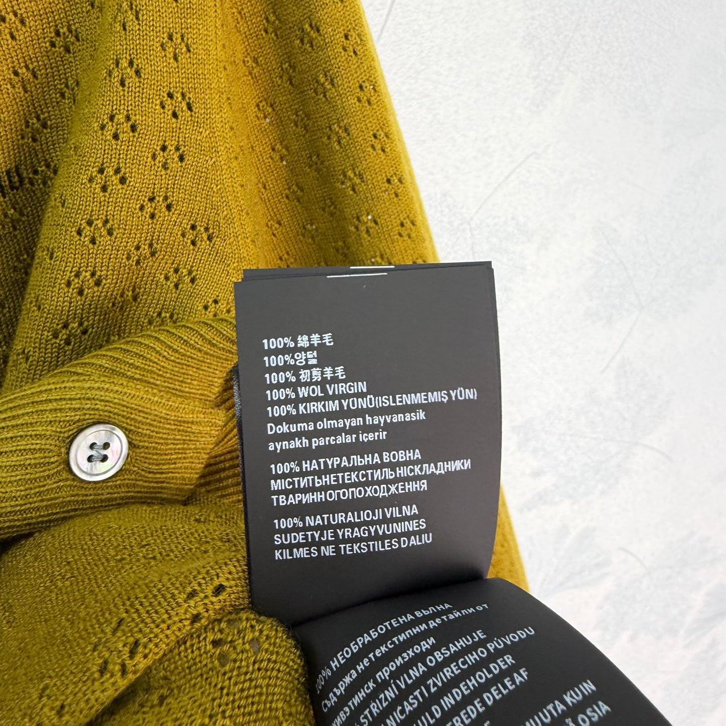 26SS NEW Mustard green wool knitted cardigan