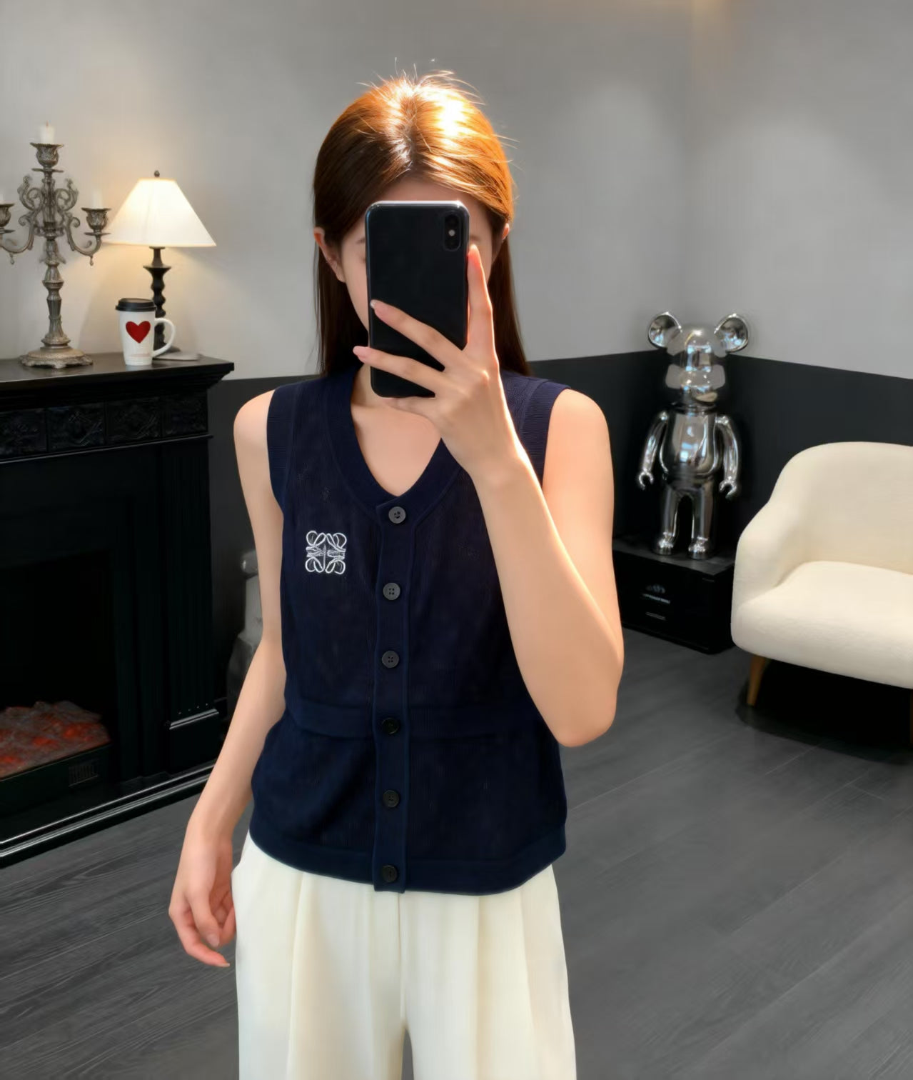 26SS NEW Hollow knitted vest