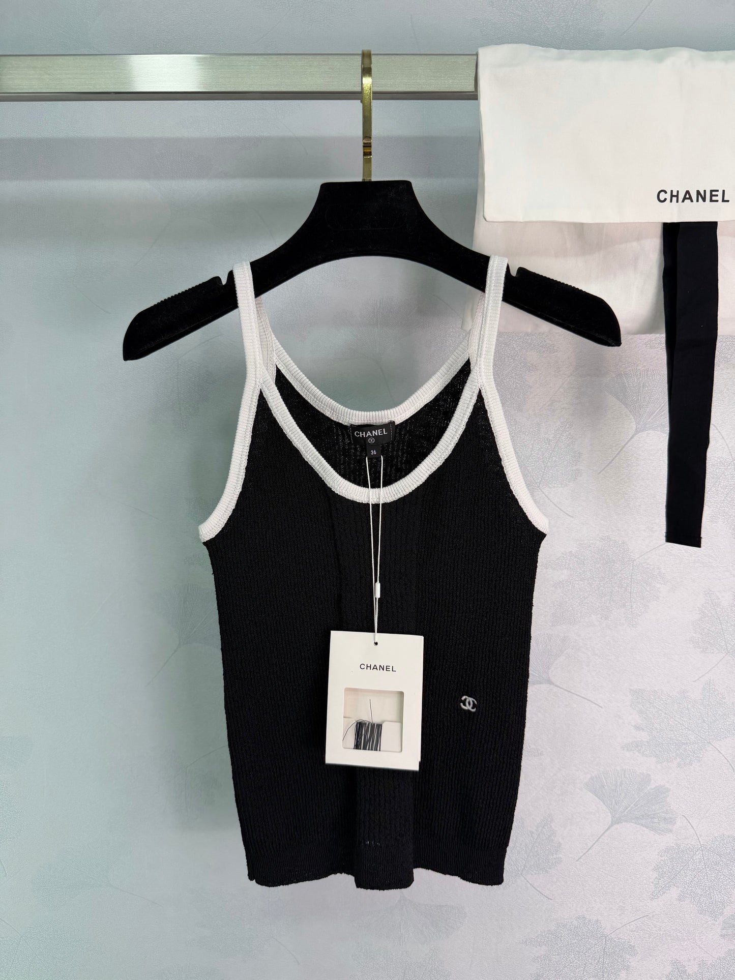 26SS NEW black knitted vest