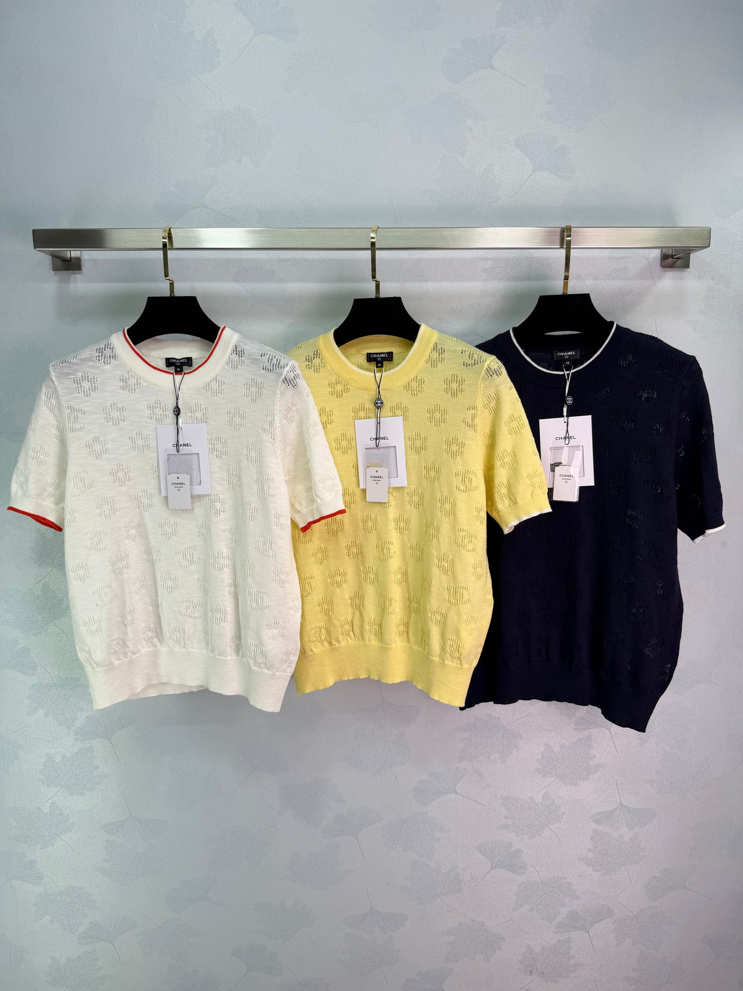 26SS NEW Hollow pattern knitted short sleeves