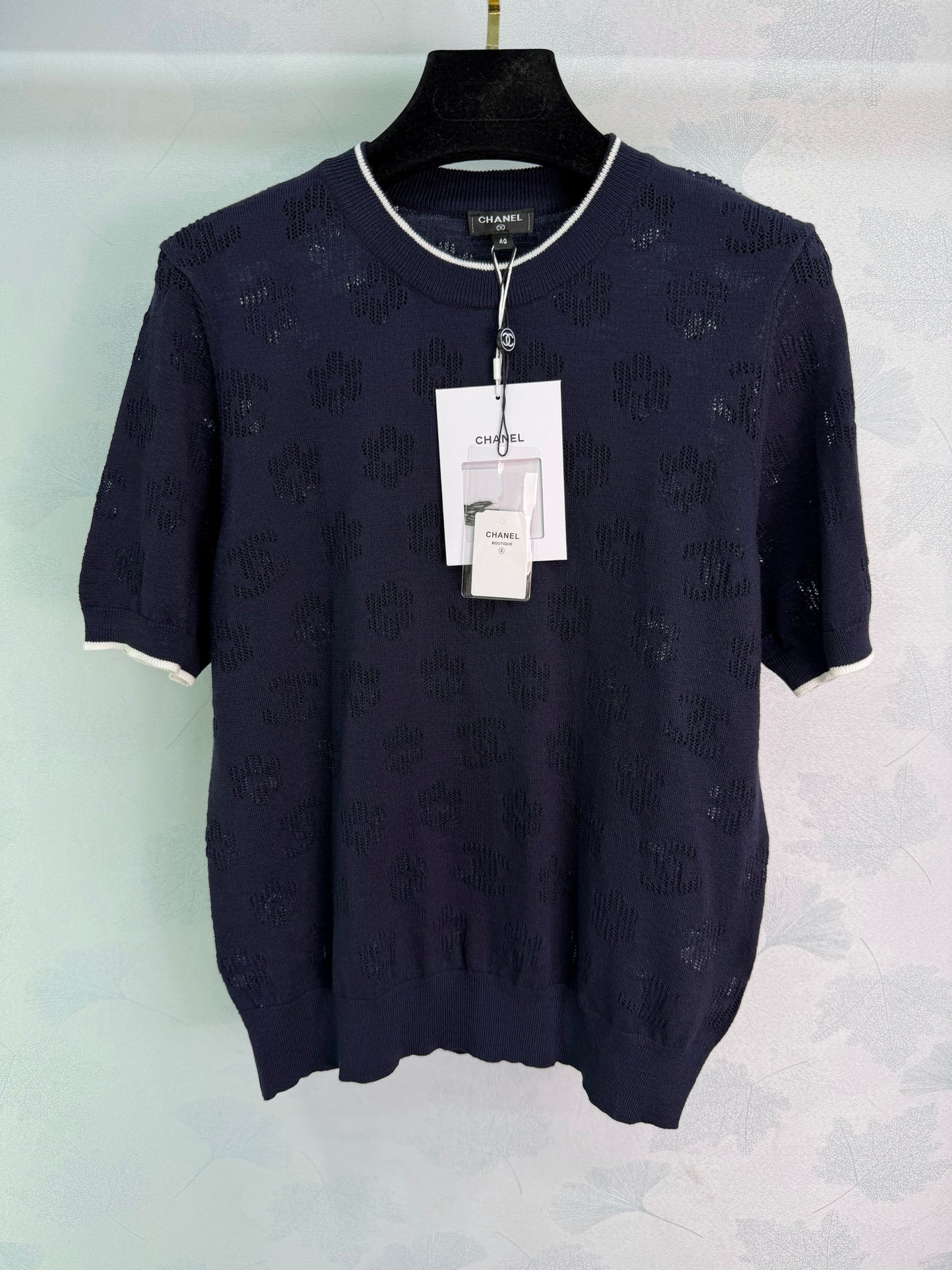 26SS NEW Hollow pattern knitted short sleeves