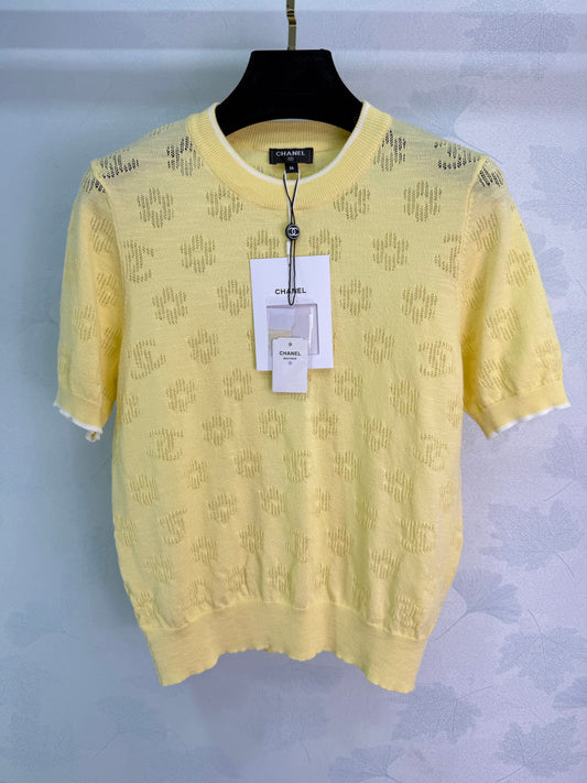 26SS NEW Hollow pattern knitted short sleeves