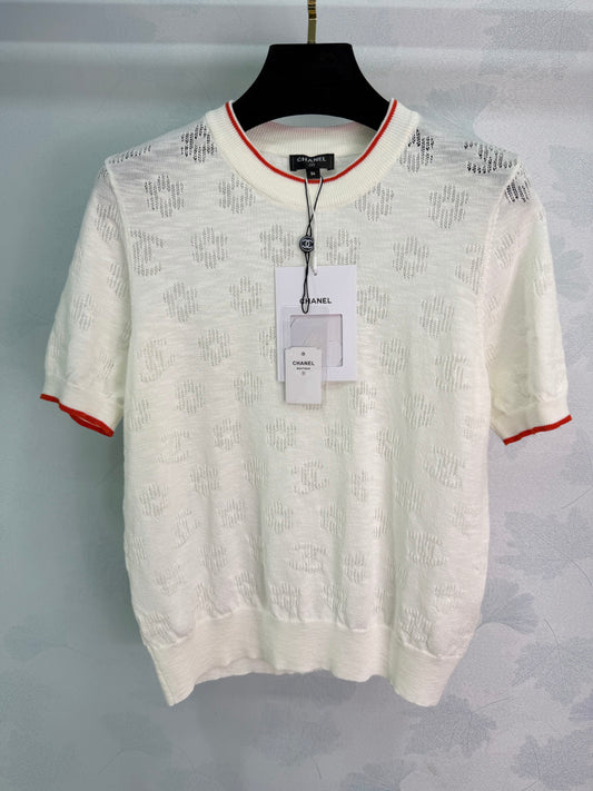 26SS NEW Hollow pattern knitted short sleeves