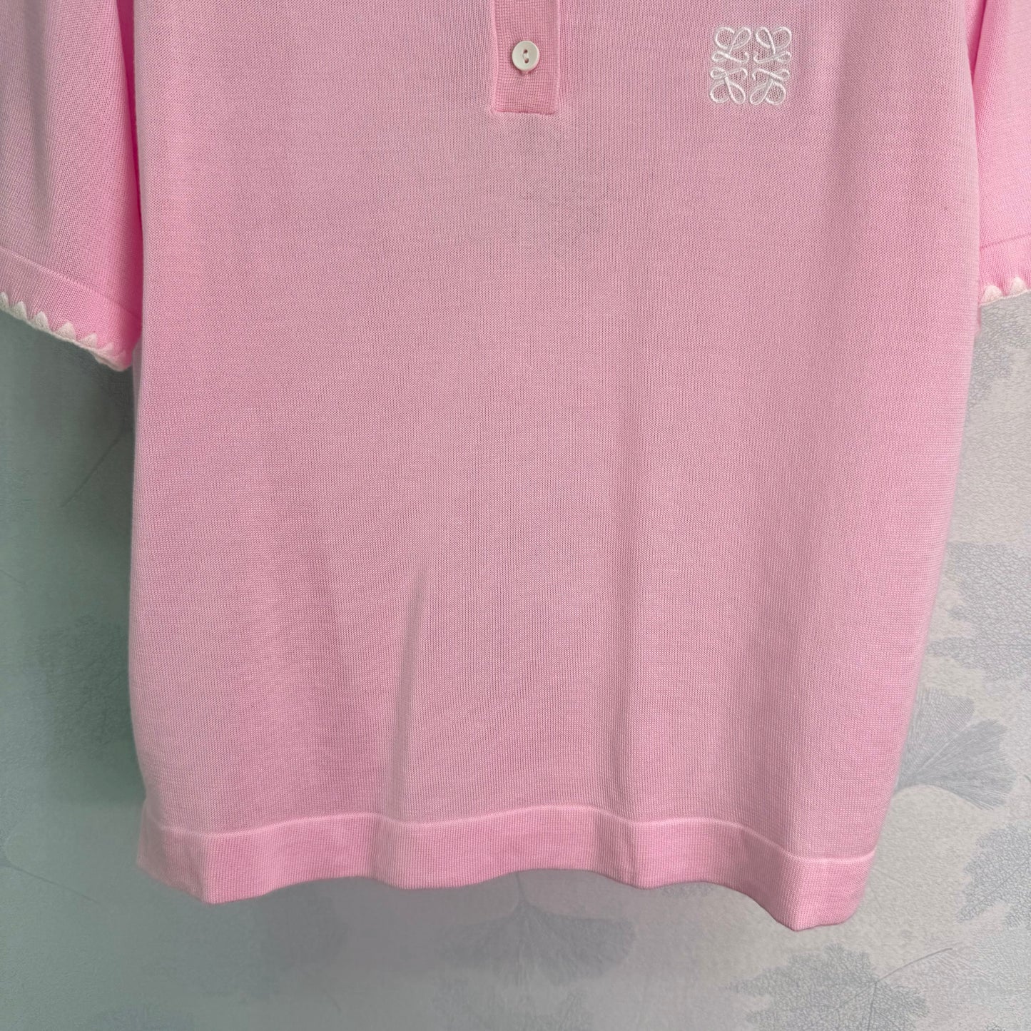 26SS NEUES klassisches weißes Spitzenstrick-Poloshirt