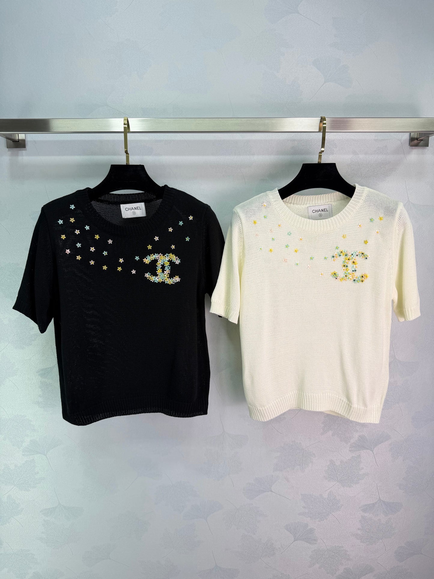 26SS NEW Star beaded knitted short sleeves