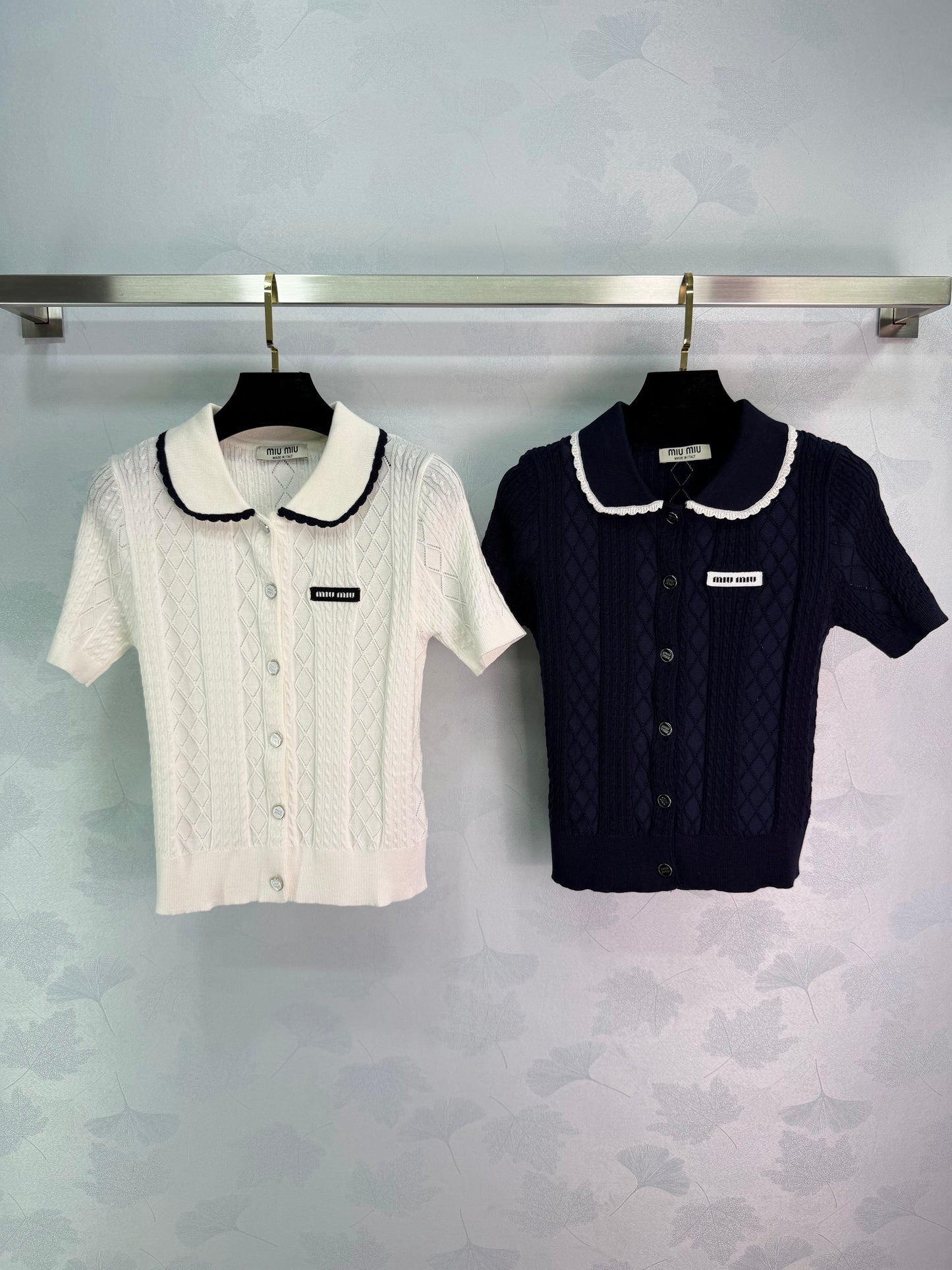 26SS NEU Retro-College-Stil Kurzarm-Cardigan