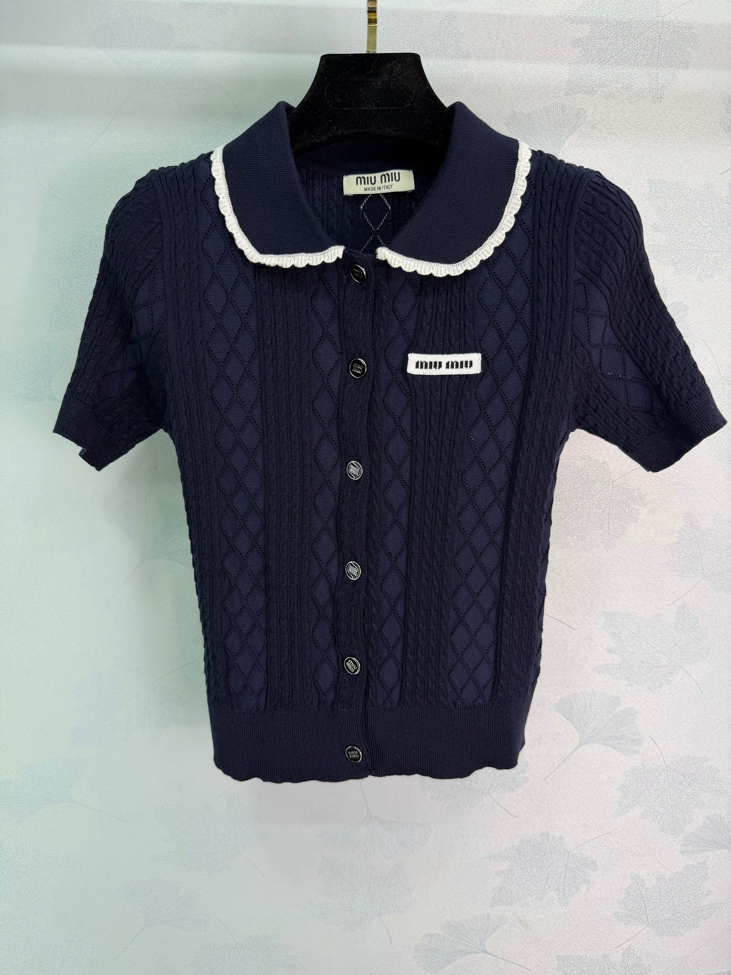 26SS NEU Retro-College-Stil Kurzarm-Cardigan