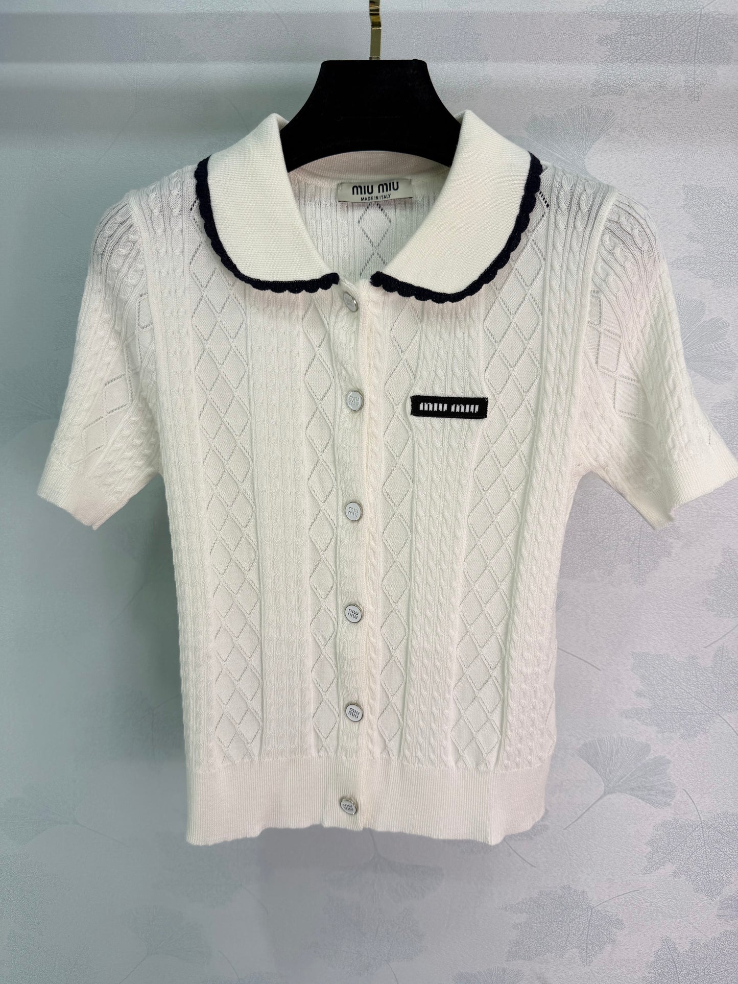 26SS NEU Retro-College-Stil Kurzarm-Cardigan