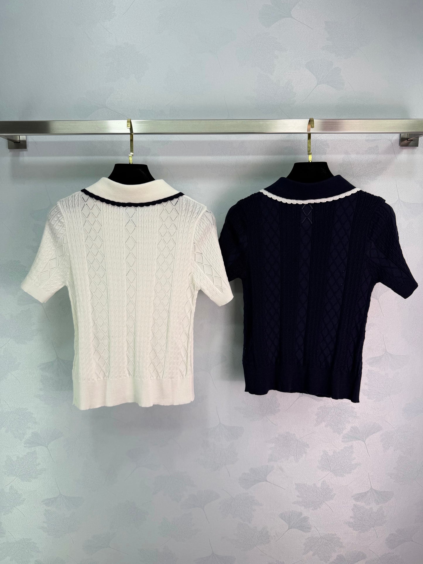 26SS NEU Retro-College-Stil Kurzarm-Cardigan