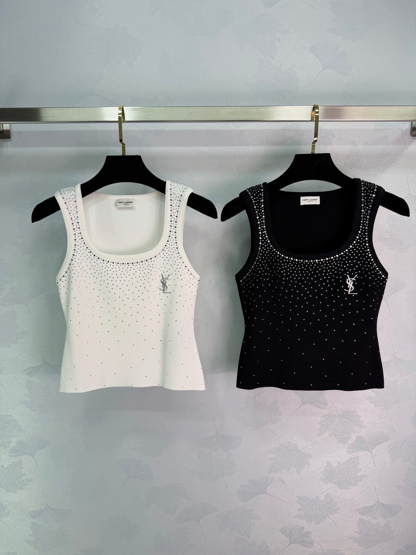 26SS NEW rhinestone knitted vest