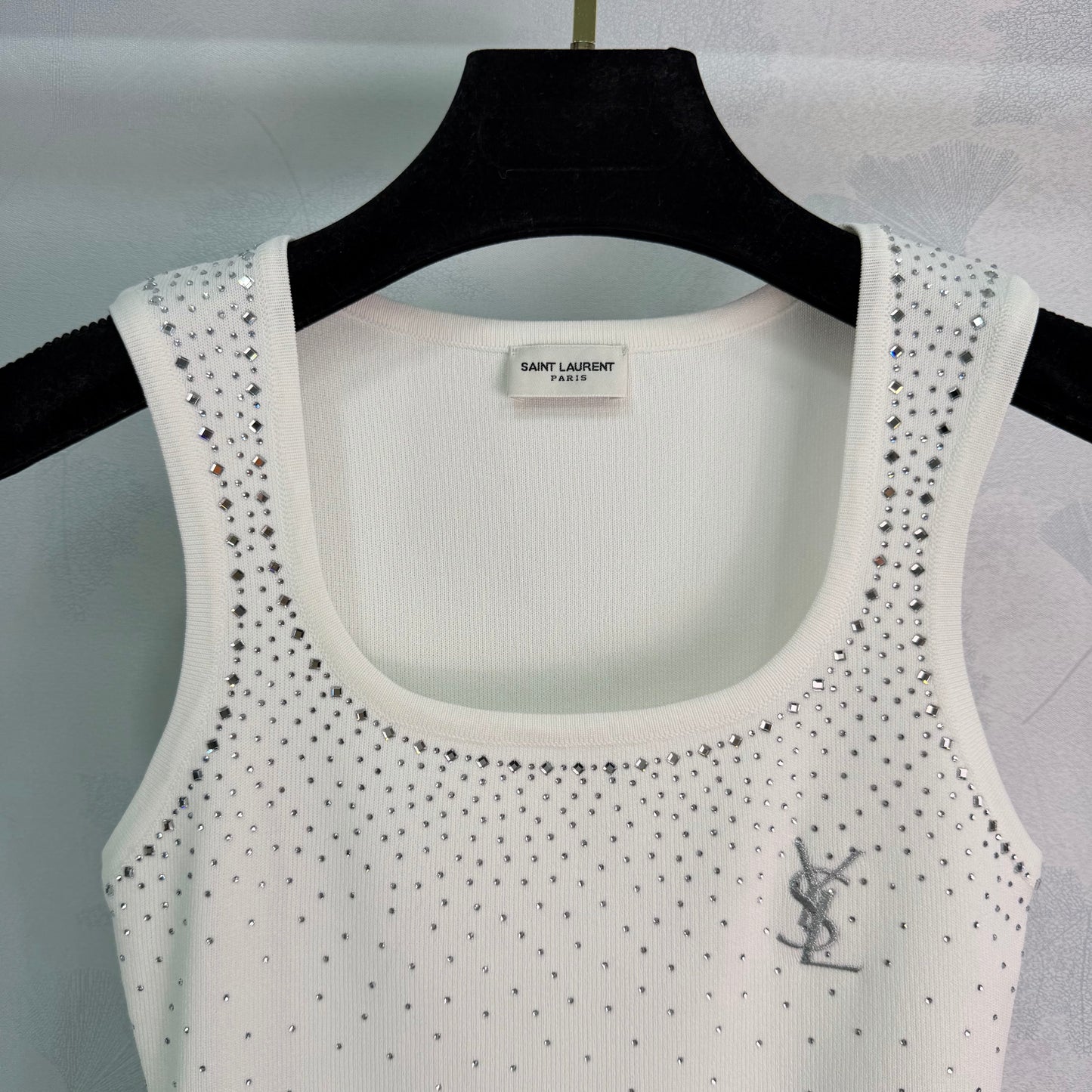 26SS NEW rhinestone knitted vest