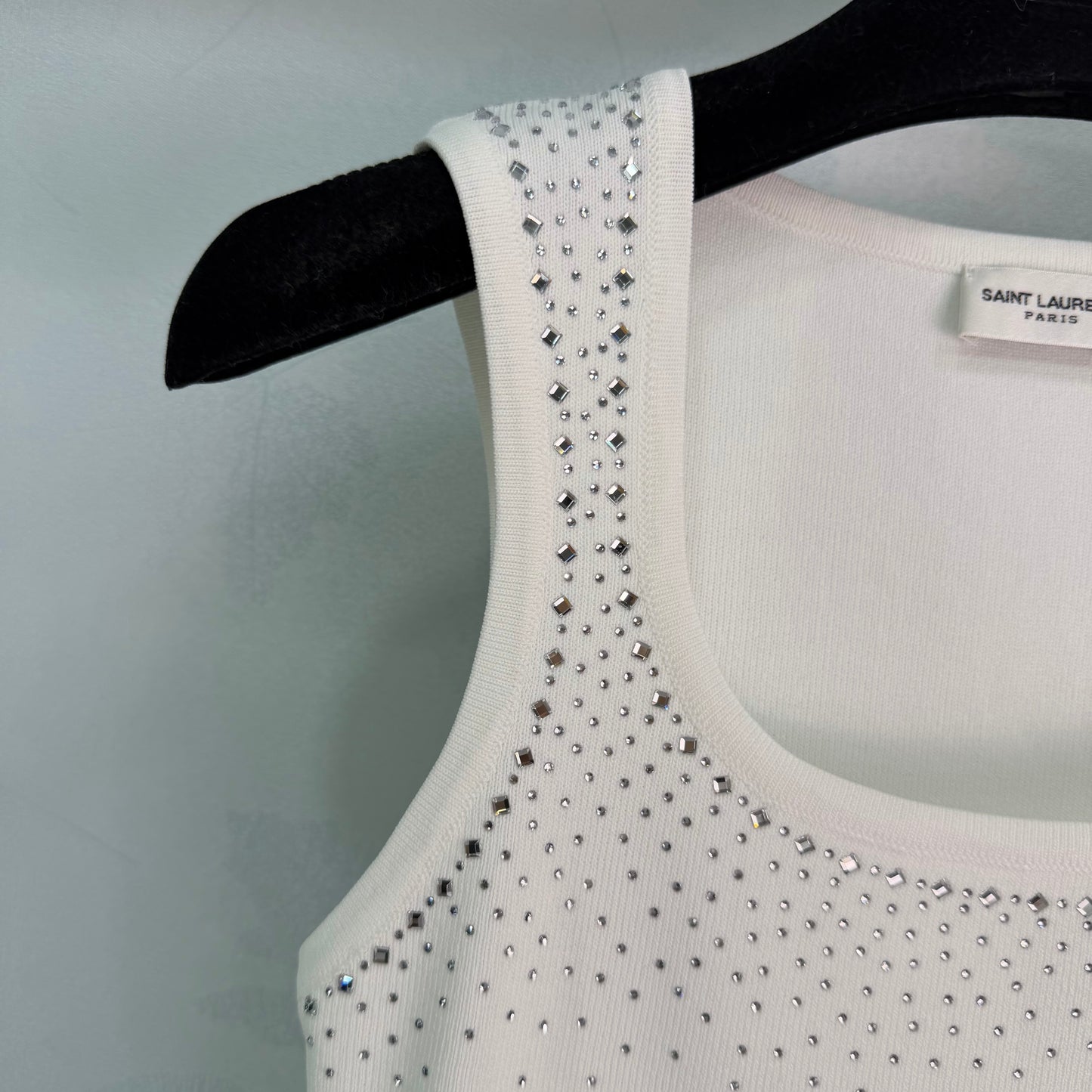 26SS NEW rhinestone knitted vest