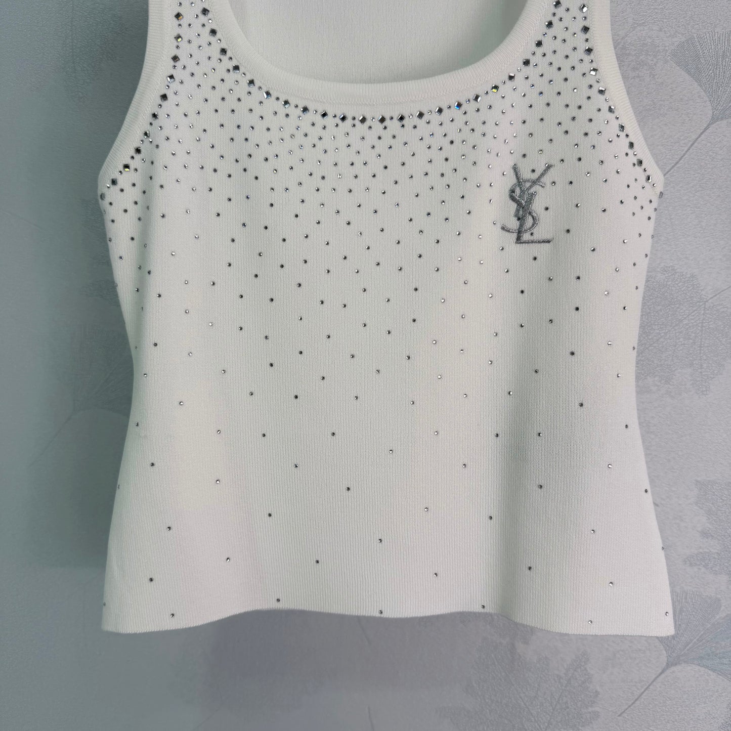 26SS NEW rhinestone knitted vest