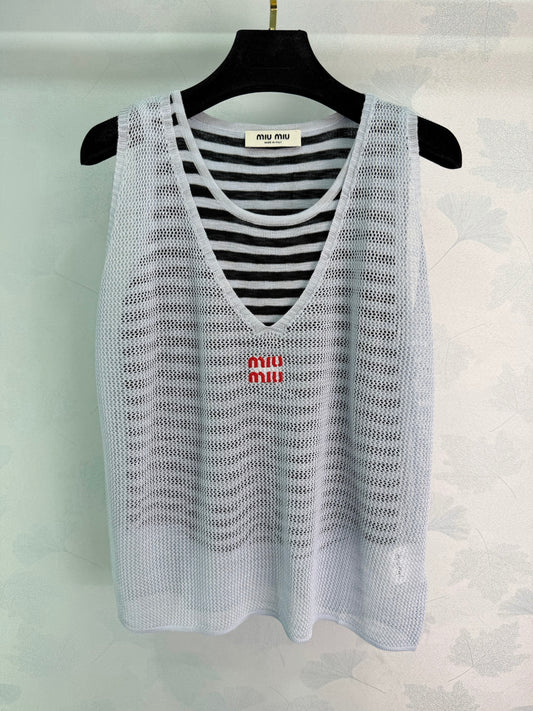 26SS NEW Striped knitted vest