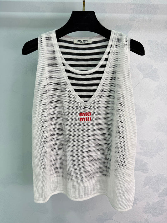 26SS NEW Striped knitted vest