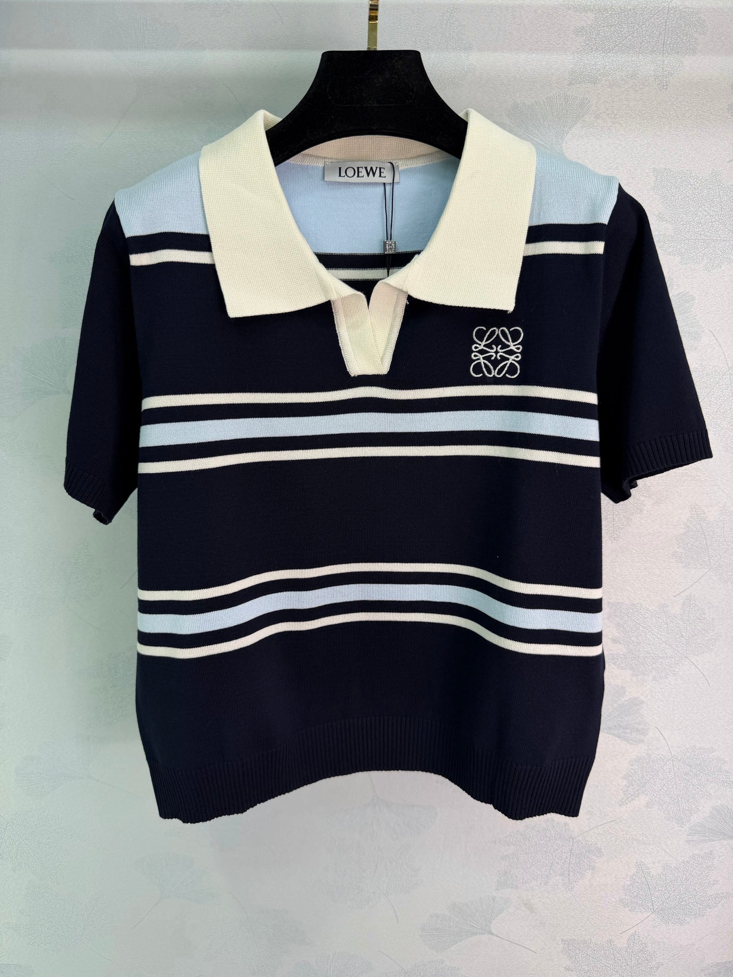 26SS NEW Lapel contrast striped knitted short sleeves